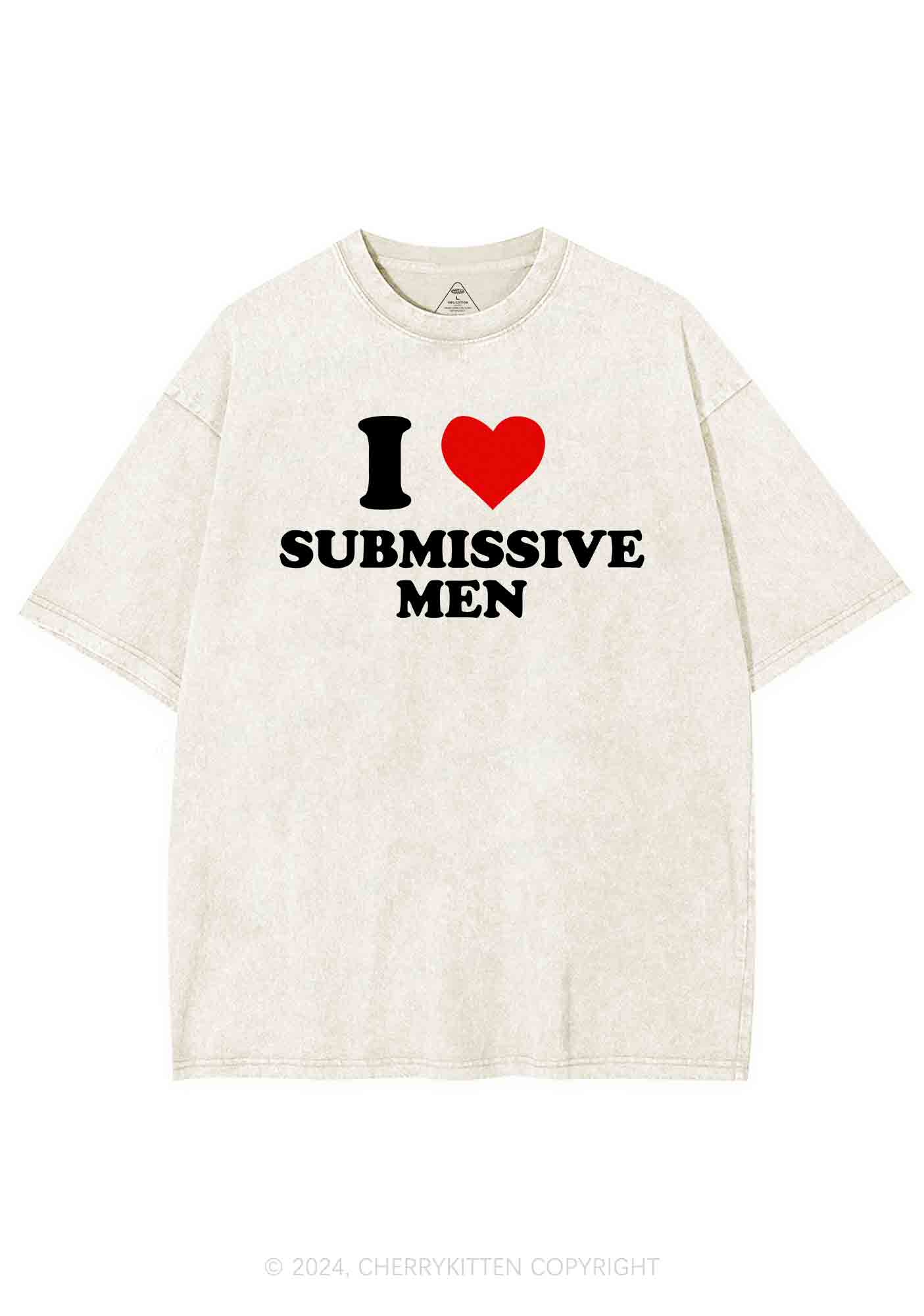 I Love S Men Y2K Washed Tee Cherrykitten - Image 3