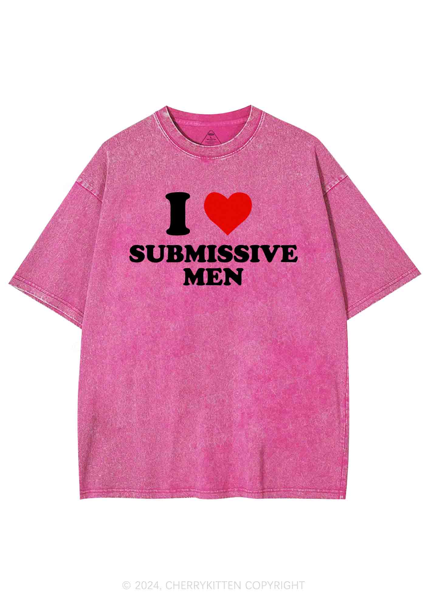I Love S Men Y2K Washed Tee Cherrykitten - Image 4