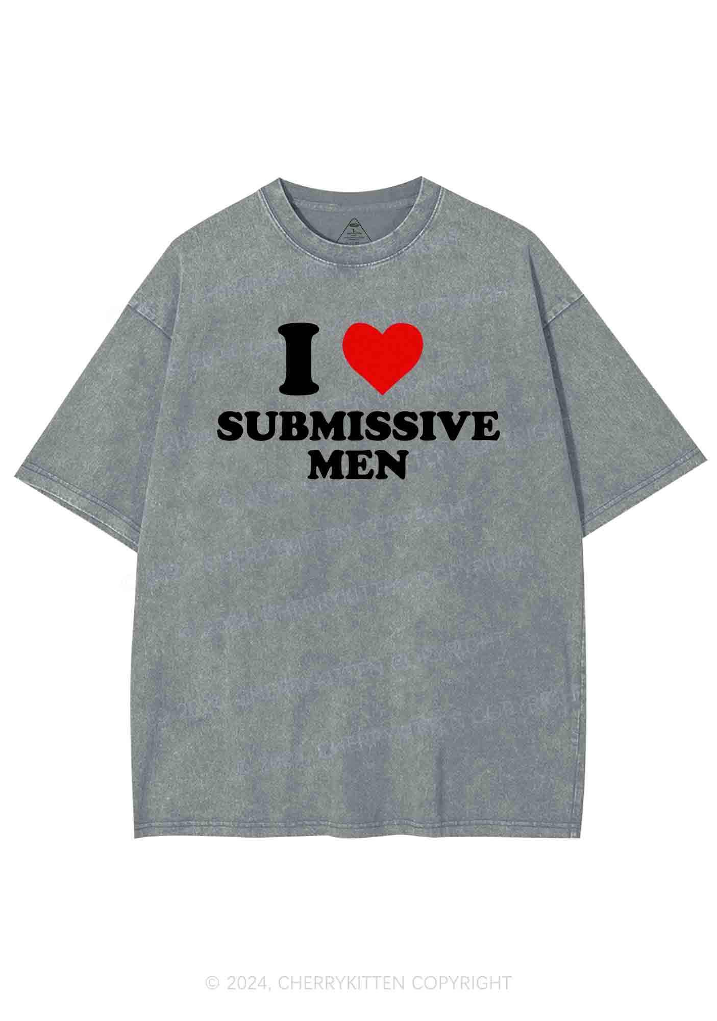 I Love S Men Y2K Washed Tee Cherrykitten - Image 6