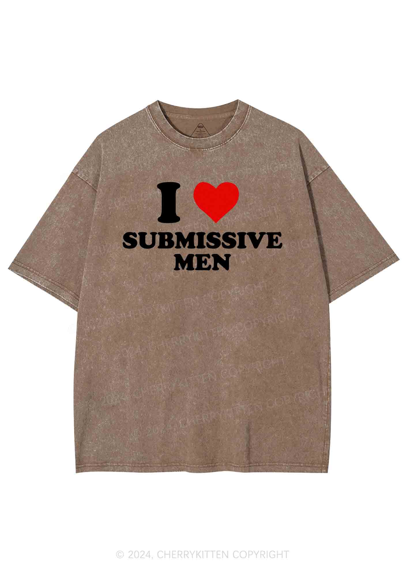 I Love S Men Y2K Washed Tee Cherrykitten - Image 7