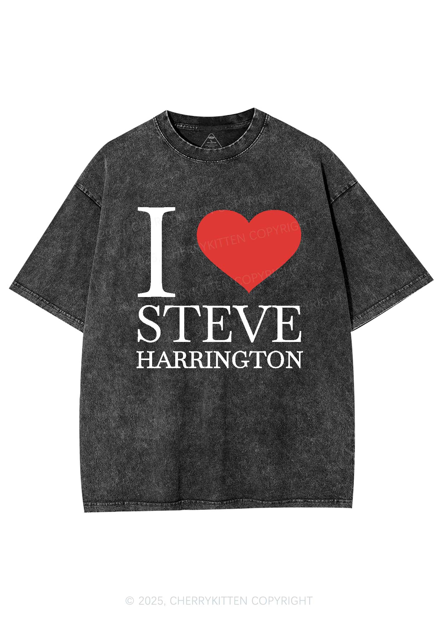 I Love SH Y2K Shirts Washed Tee Cherrykitten - Image 3