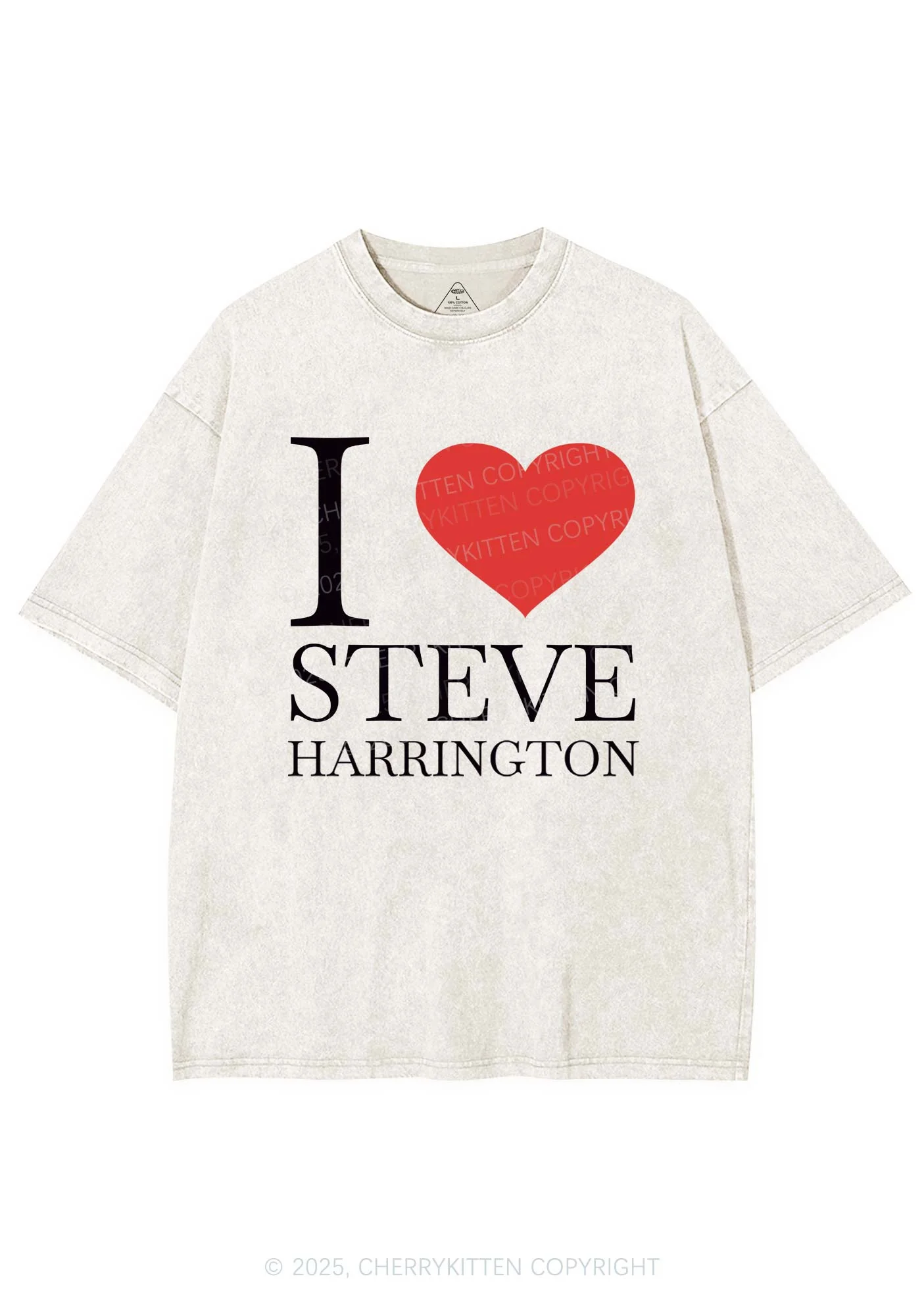 I Love SH Y2K Shirts Washed Tee Cherrykitten - Image 4