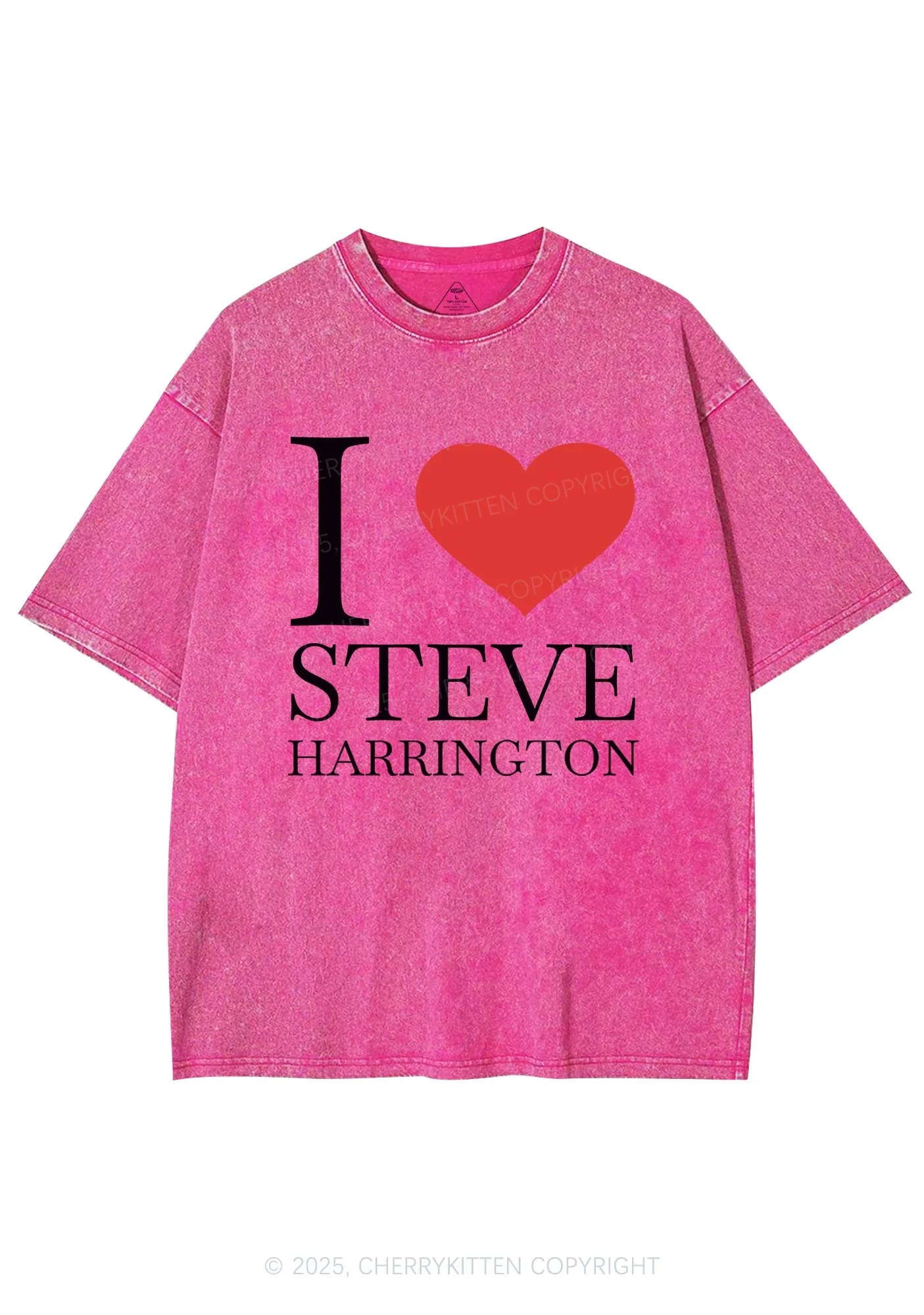 I Love SH Y2K Shirts Washed Tee Cherrykitten - Image 5