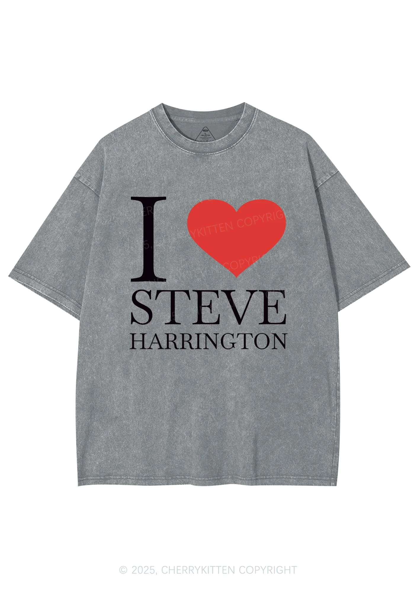 I Love SH Y2K Shirts Washed Tee Cherrykitten - Image 6