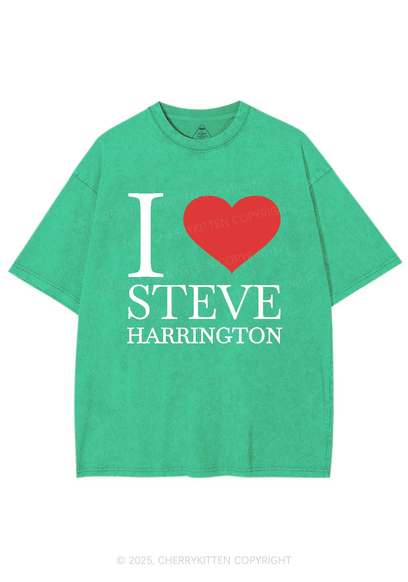 I Love SH Y2K Shirts Washed Tee Cherrykitten - Image 8