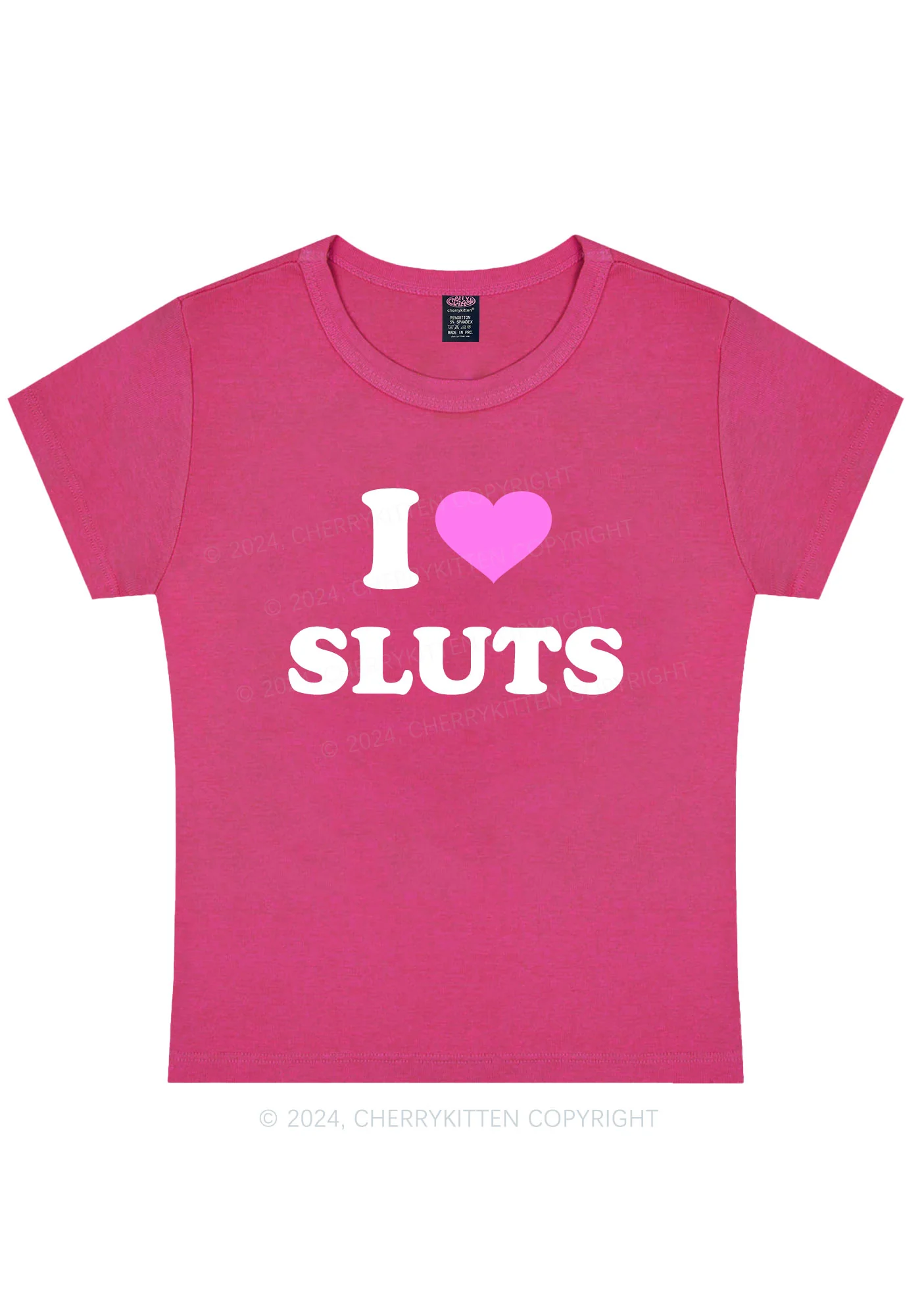 I Love Slxts Y2K Baby Tee Cherrykitten - Image 8