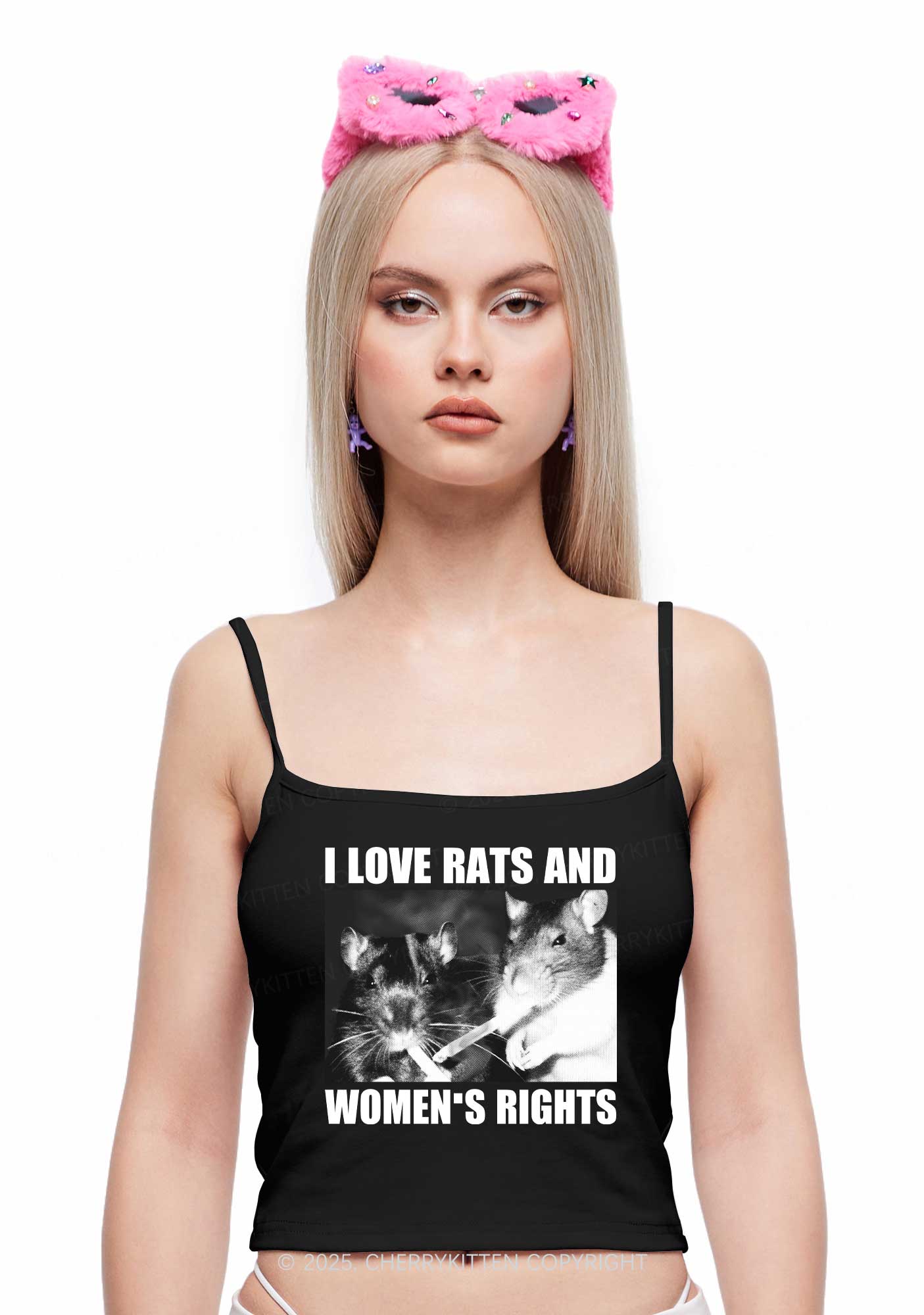 I Love Smoking Rats Y2K Spaghetti Strap Cami Cherrykitten - Image 2