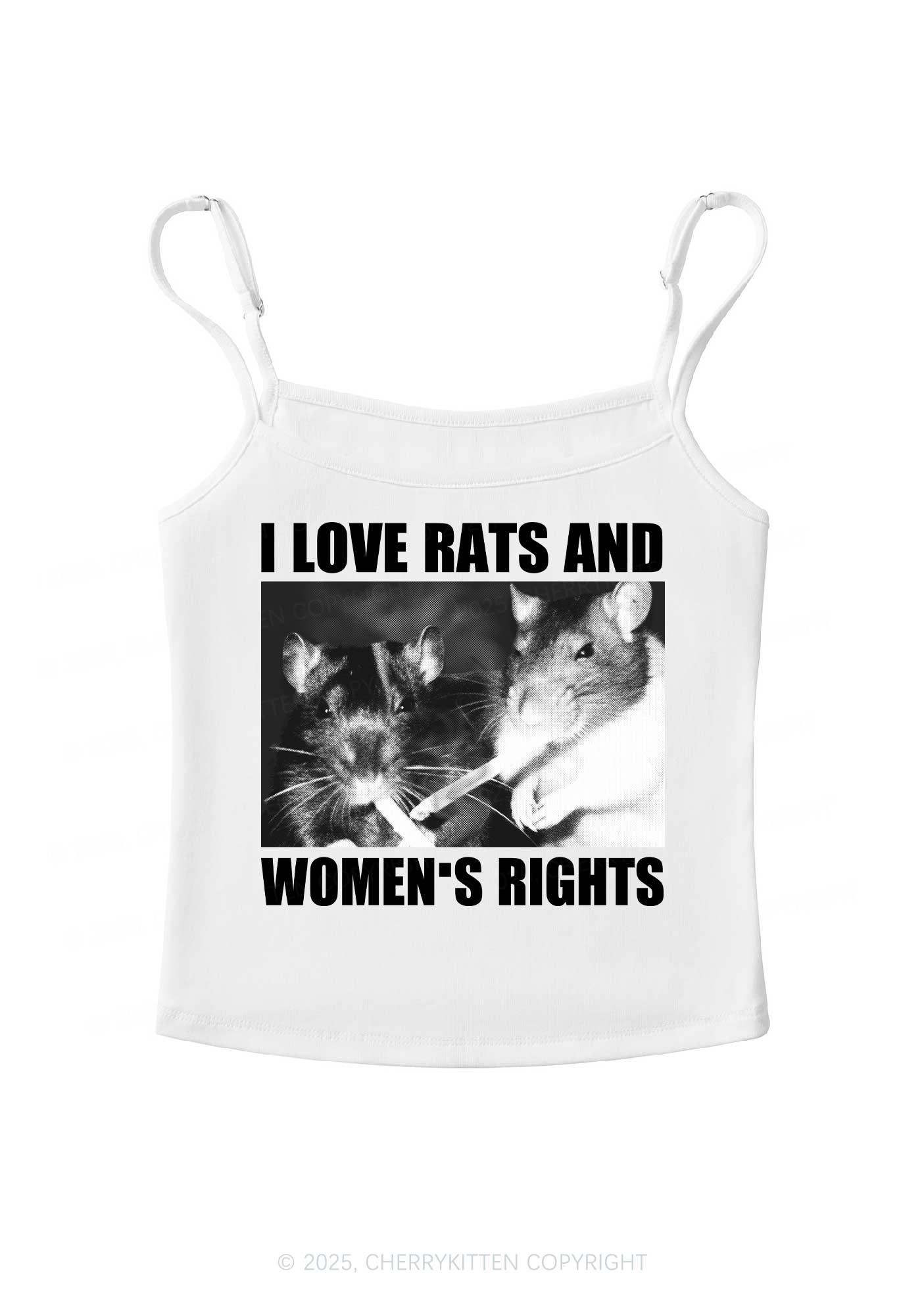 I Love Smoking Rats Y2K Spaghetti Strap Cami Cherrykitten - Image 4