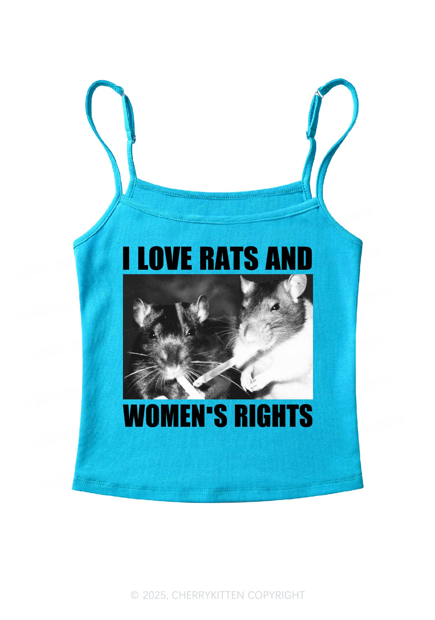 I Love Smoking Rats Y2K Spaghetti Strap Cami Cherrykitten - Image 5