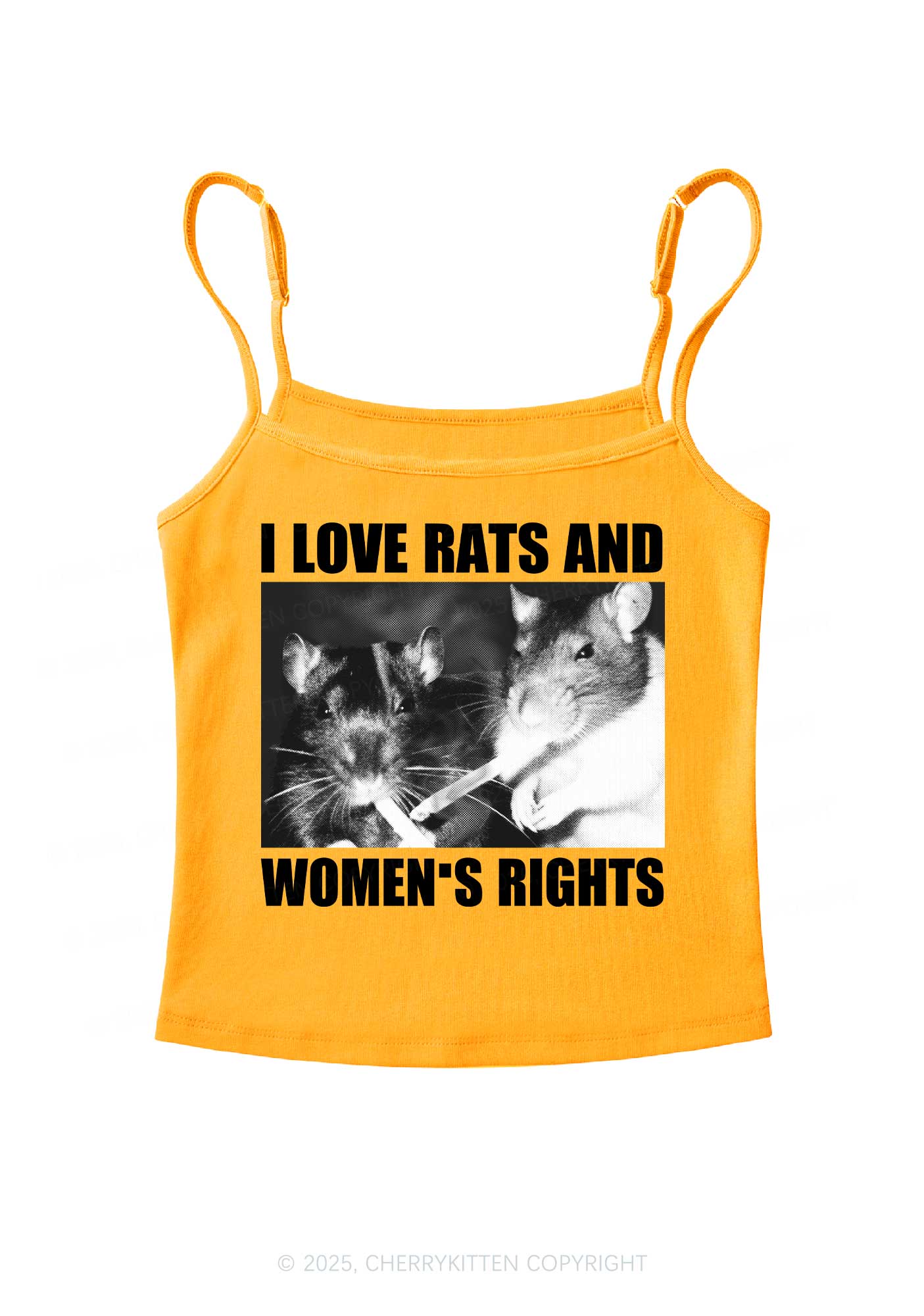 I Love Smoking Rats Y2K Spaghetti Strap Cami Cherrykitten - Image 7