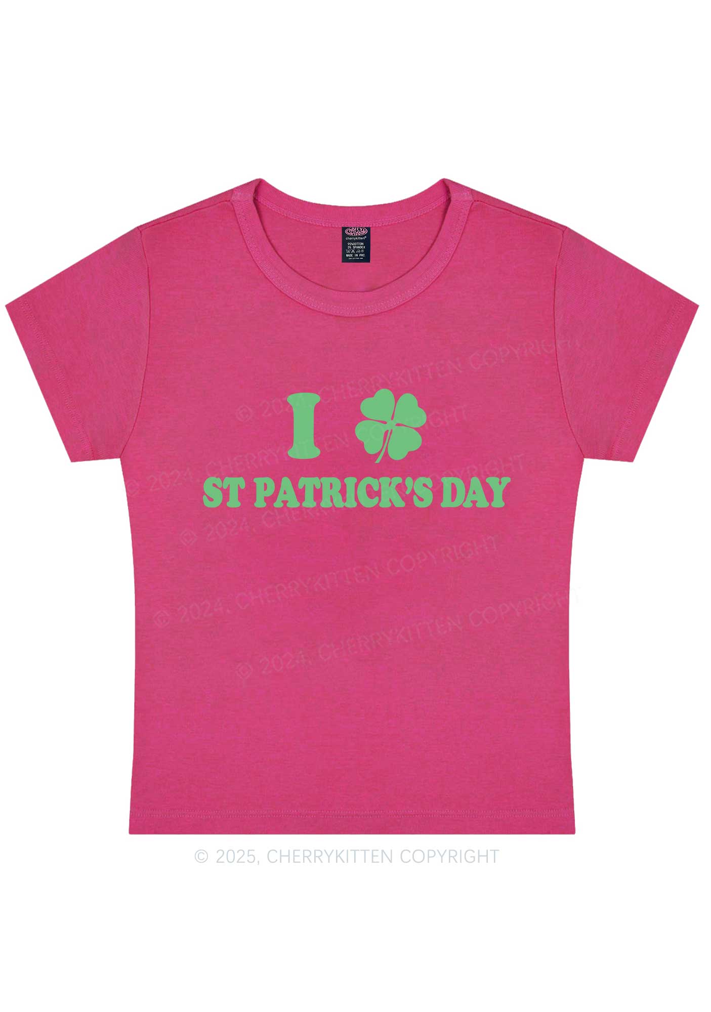 I Love St Patricks Y2K Baby Tee Cherrykitten - Image 10