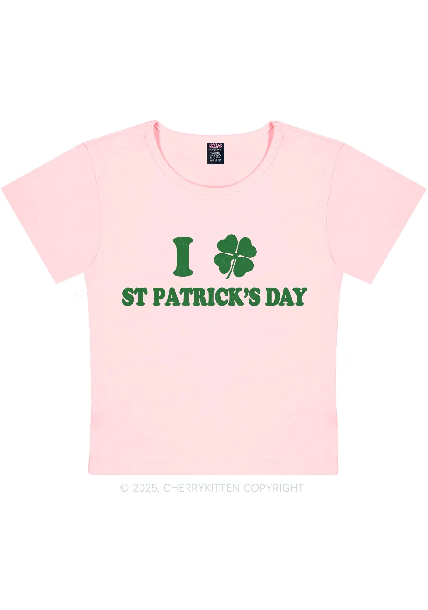 I Love St Patricks Y2K Baby Tee Cherrykitten - Image 7
