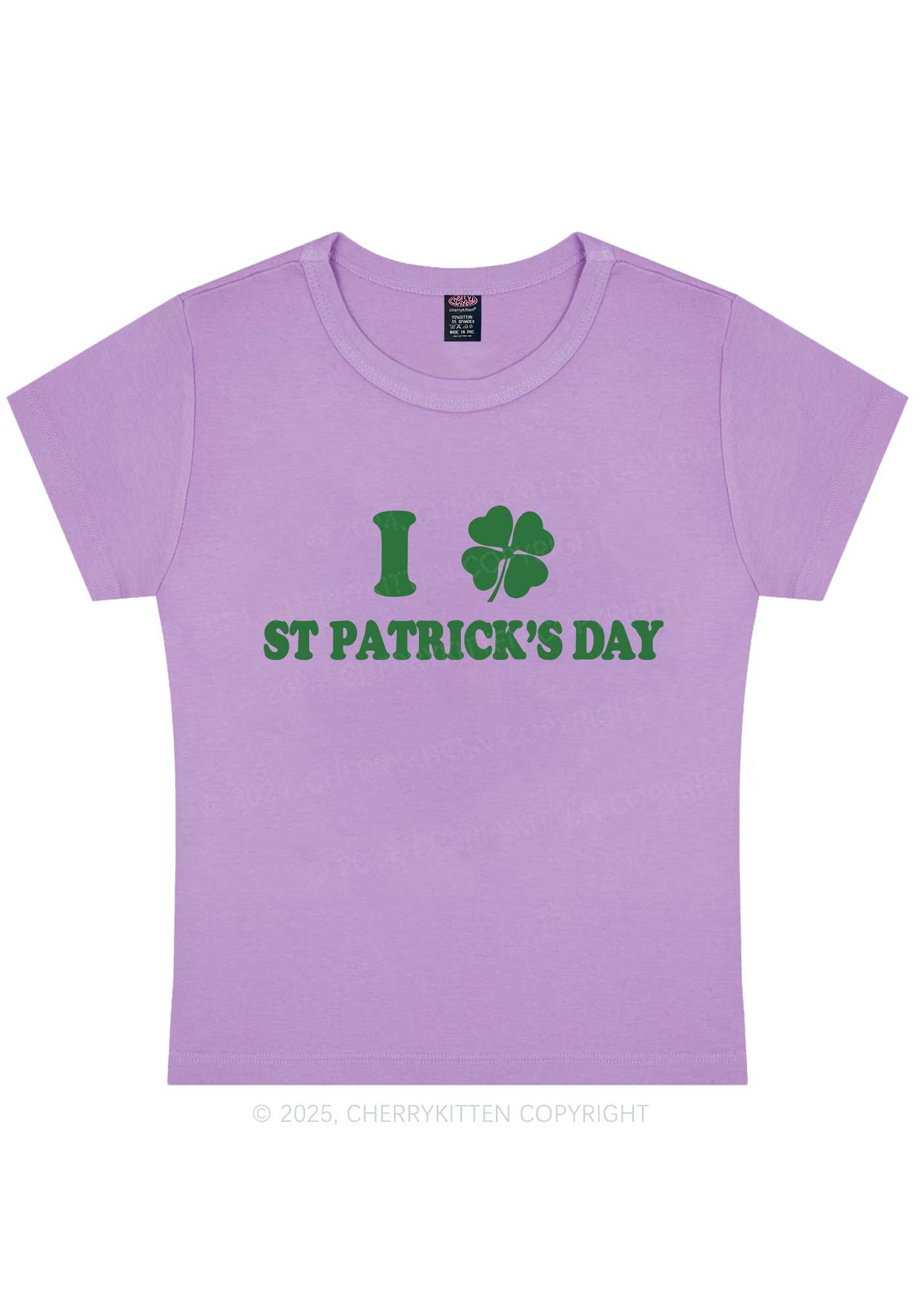 I Love St Patricks Y2K Baby Tee Cherrykitten - Image 8