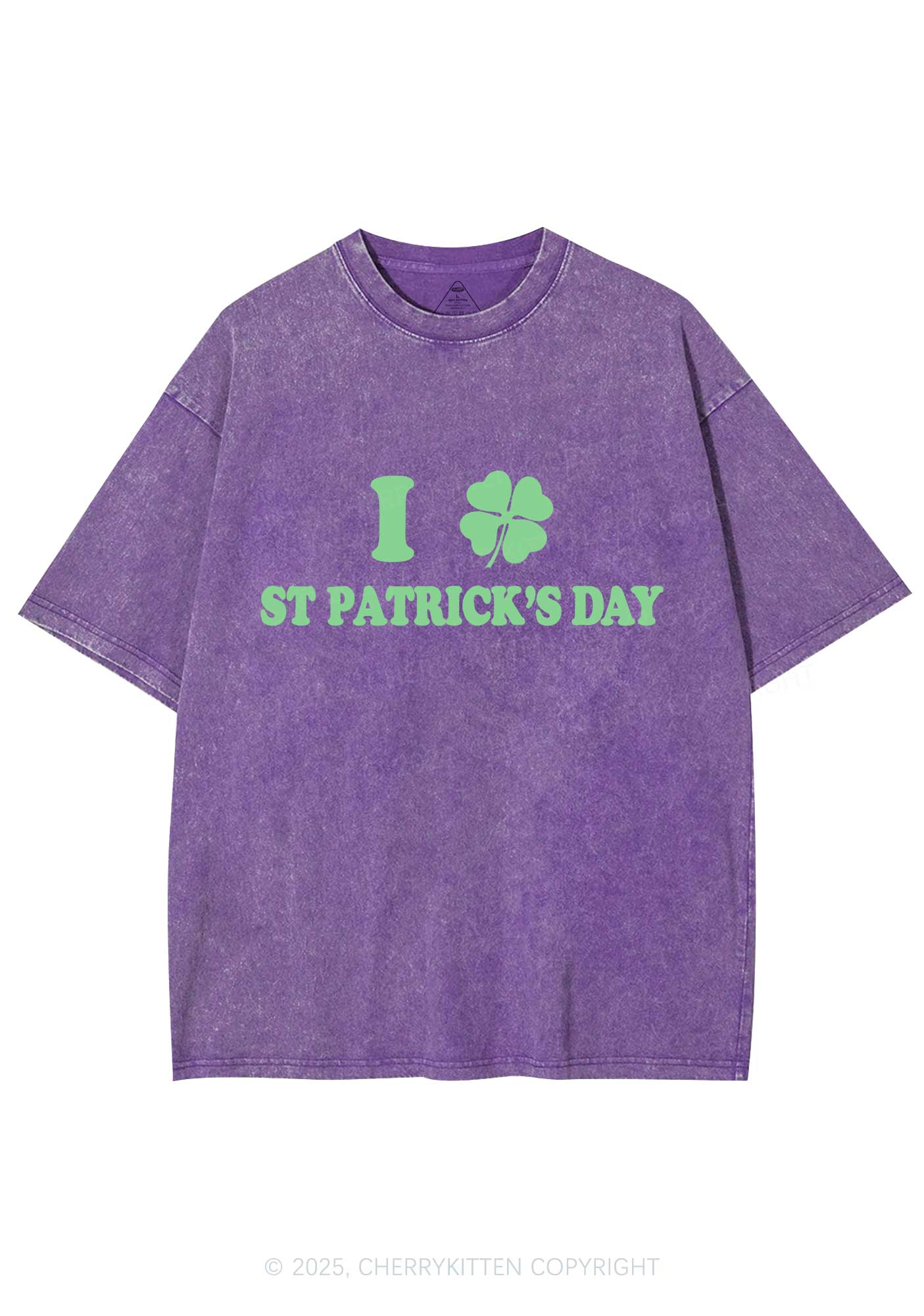 I Love St Patricks Y2K Washed Tee Cherrykitten - Image 7
