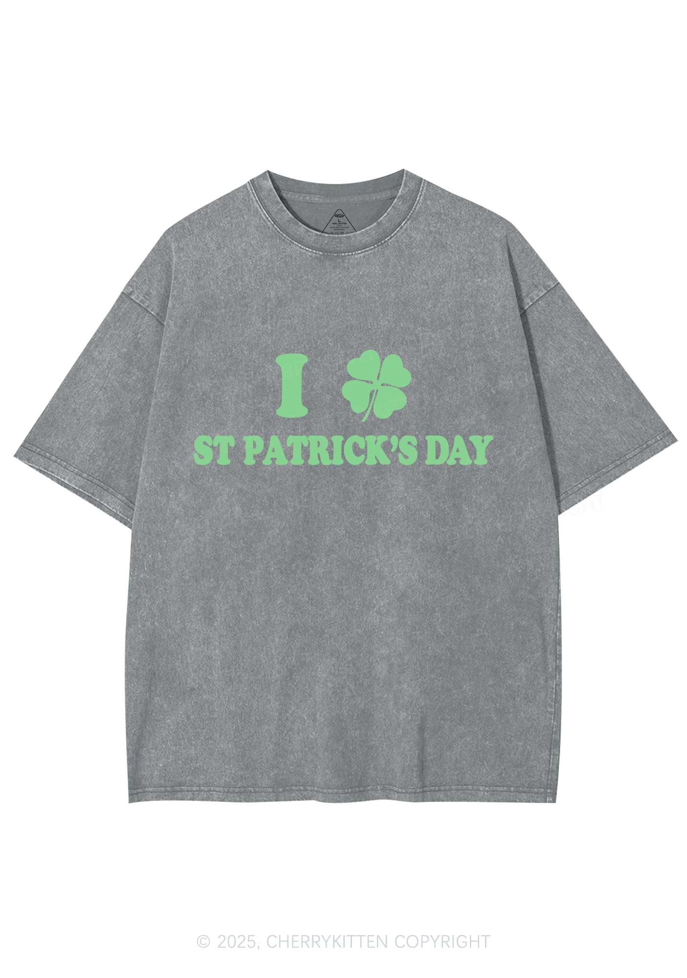 I Love St Patricks Y2K Washed Tee Cherrykitten - Image 8
