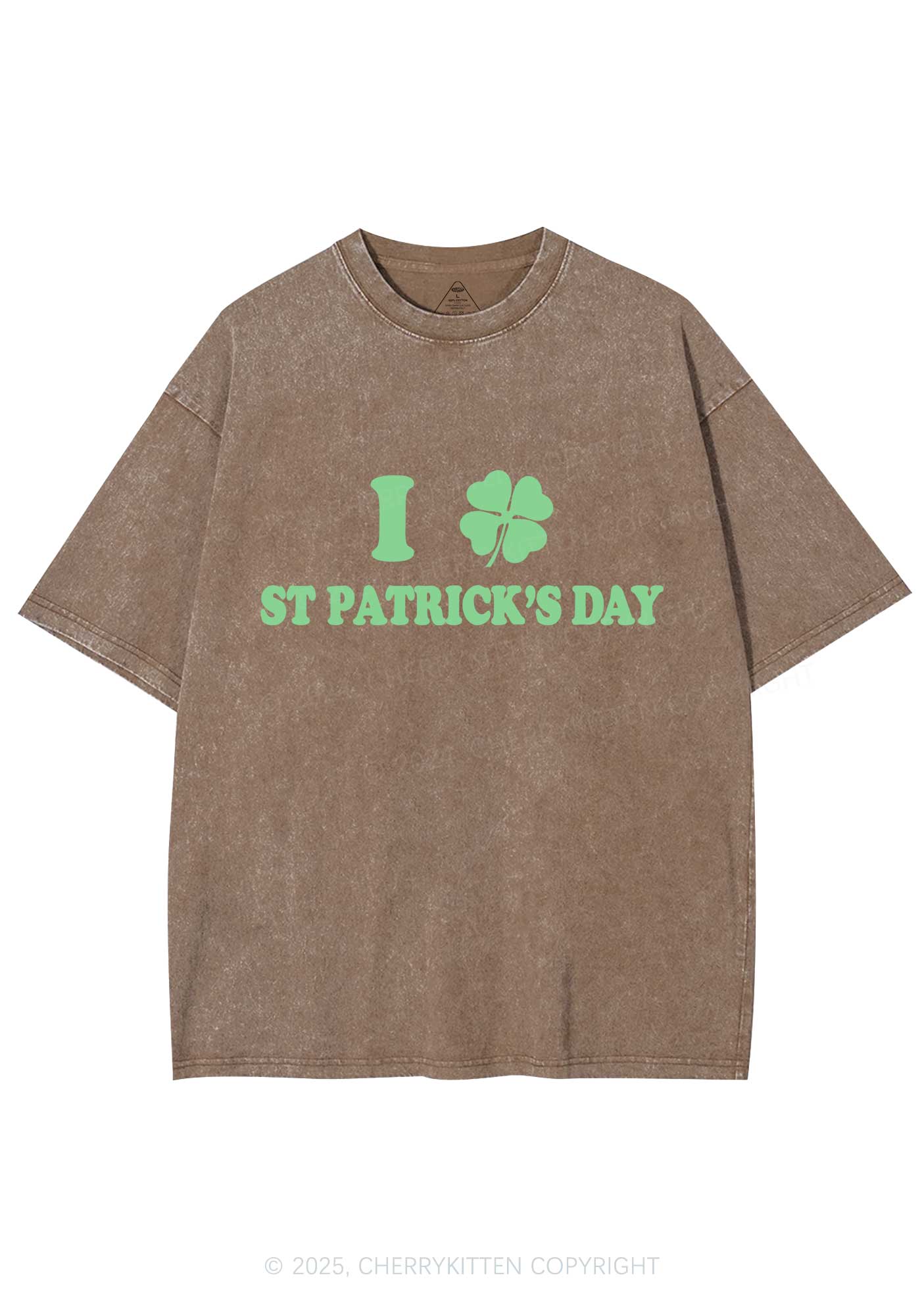 I Love St Patricks Y2K Washed Tee Cherrykitten - Image 9