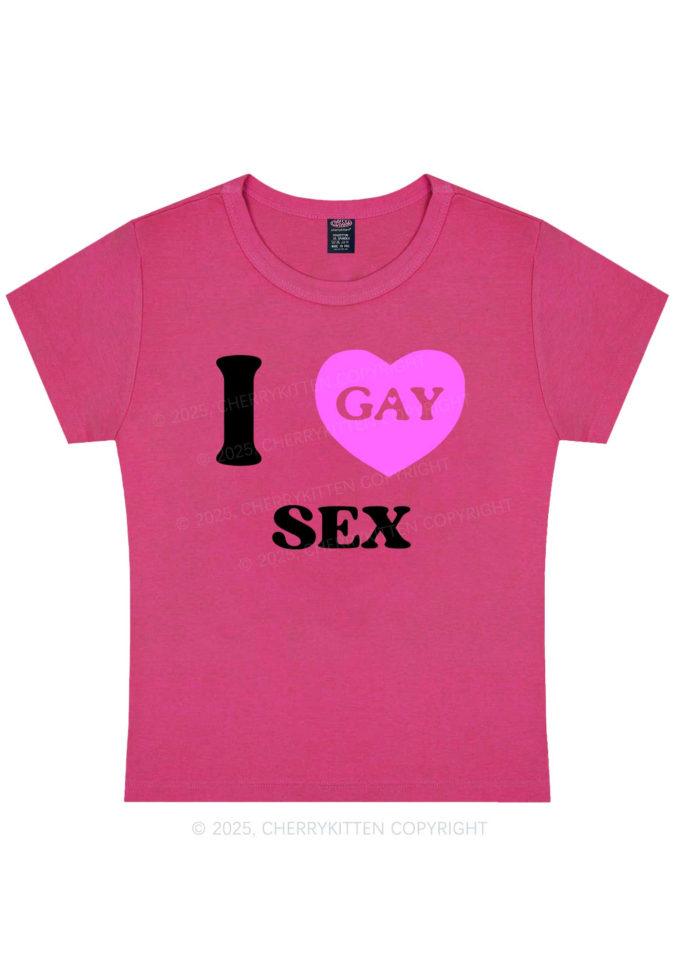 I Love Sx Gay Pride Y2K Baby Tee Cherrykitten - Image 12