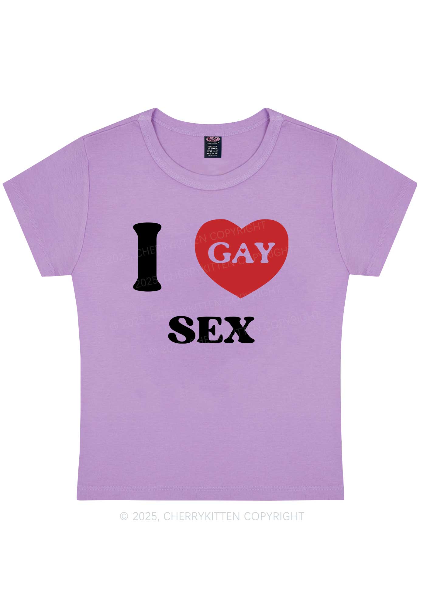 I Love Sx Gay Pride Y2K Baby Tee Cherrykitten - Image 6