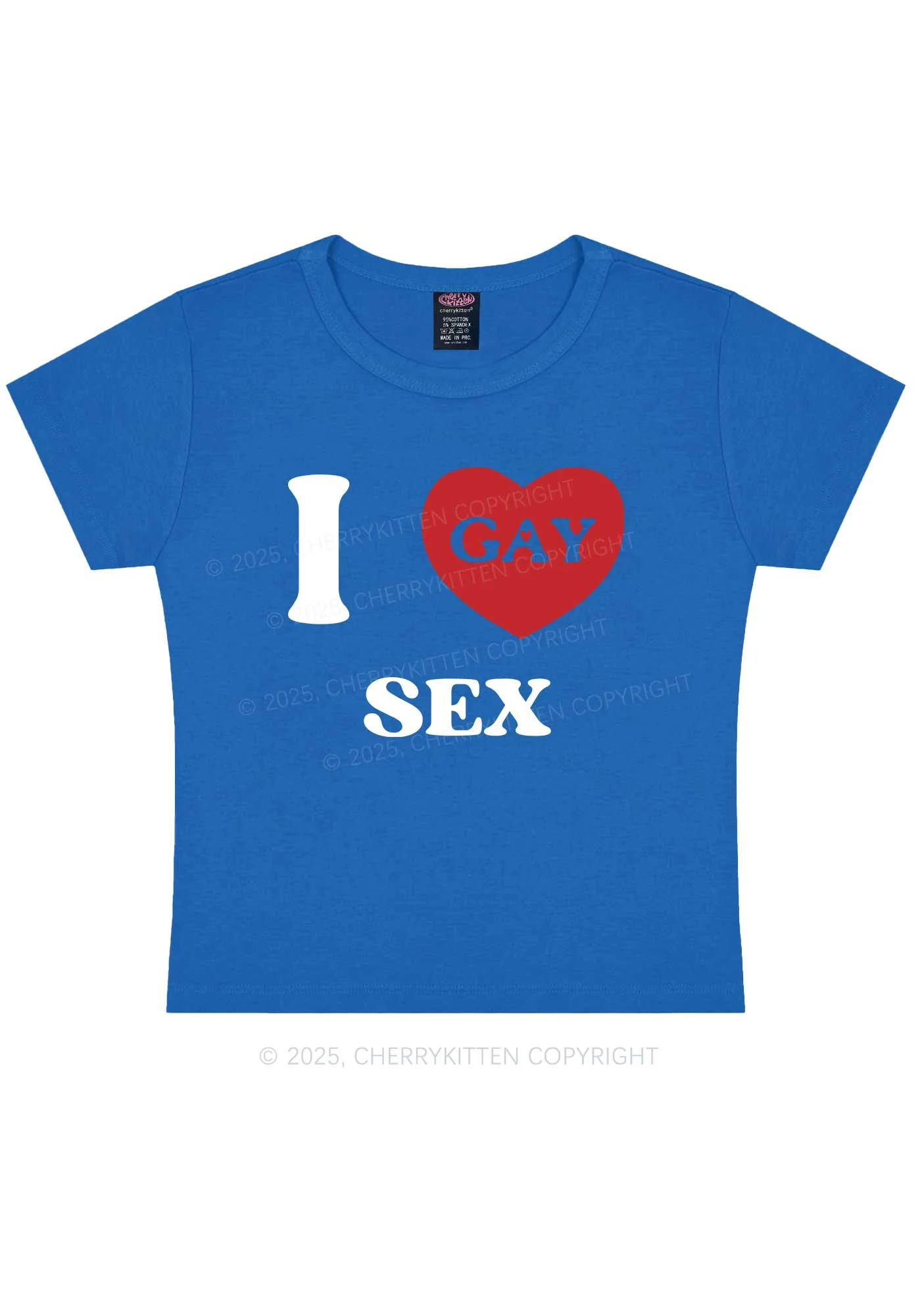 I Love Sx Gay Pride Y2K Baby Tee Cherrykitten - Image 7