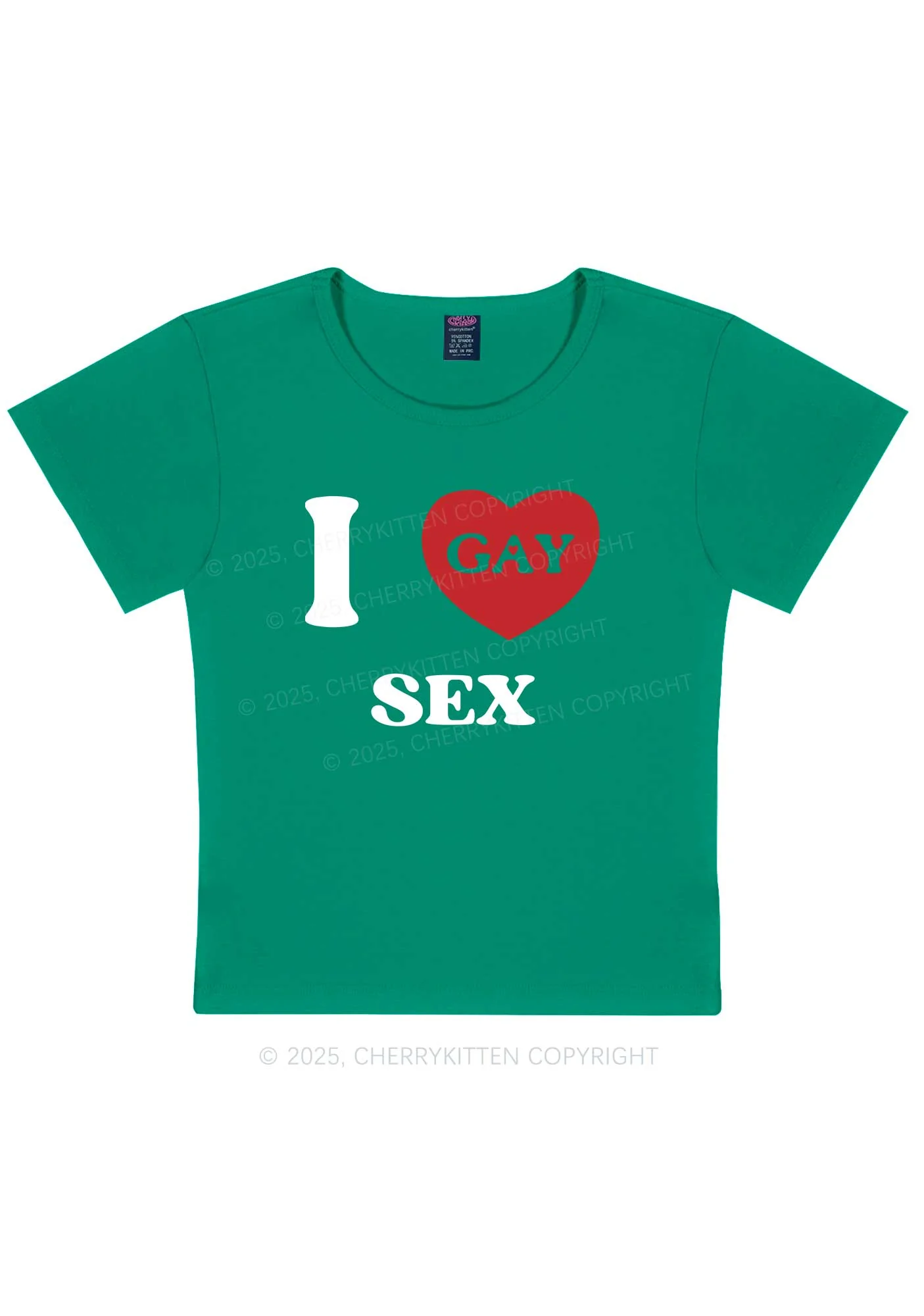 I Love Sx Gay Pride Y2K Baby Tee Cherrykitten - Image 8
