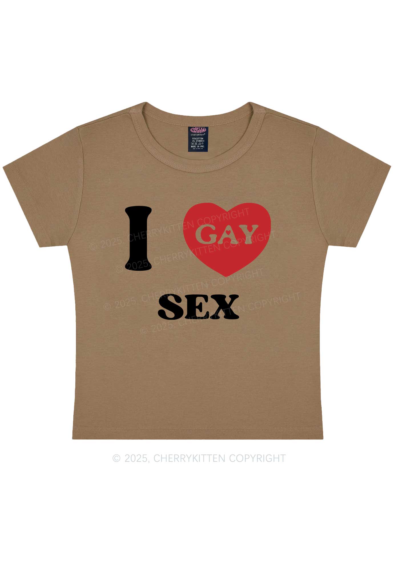 I Love Sx Gay Pride Y2K Baby Tee Cherrykitten - Image 9