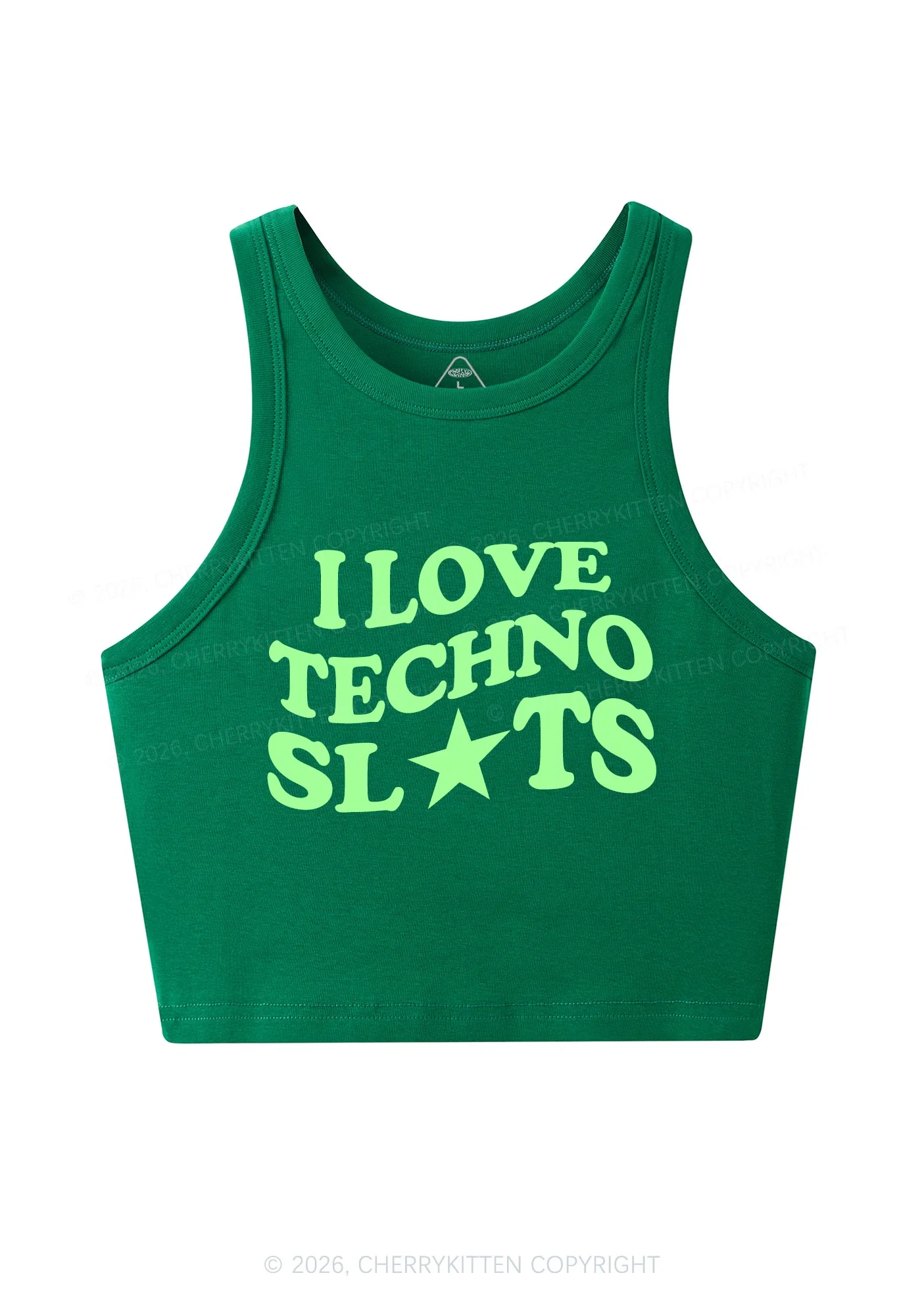 I Love Techno Slxts Y2K Crop Tank Top Cherrykitten - Image 10