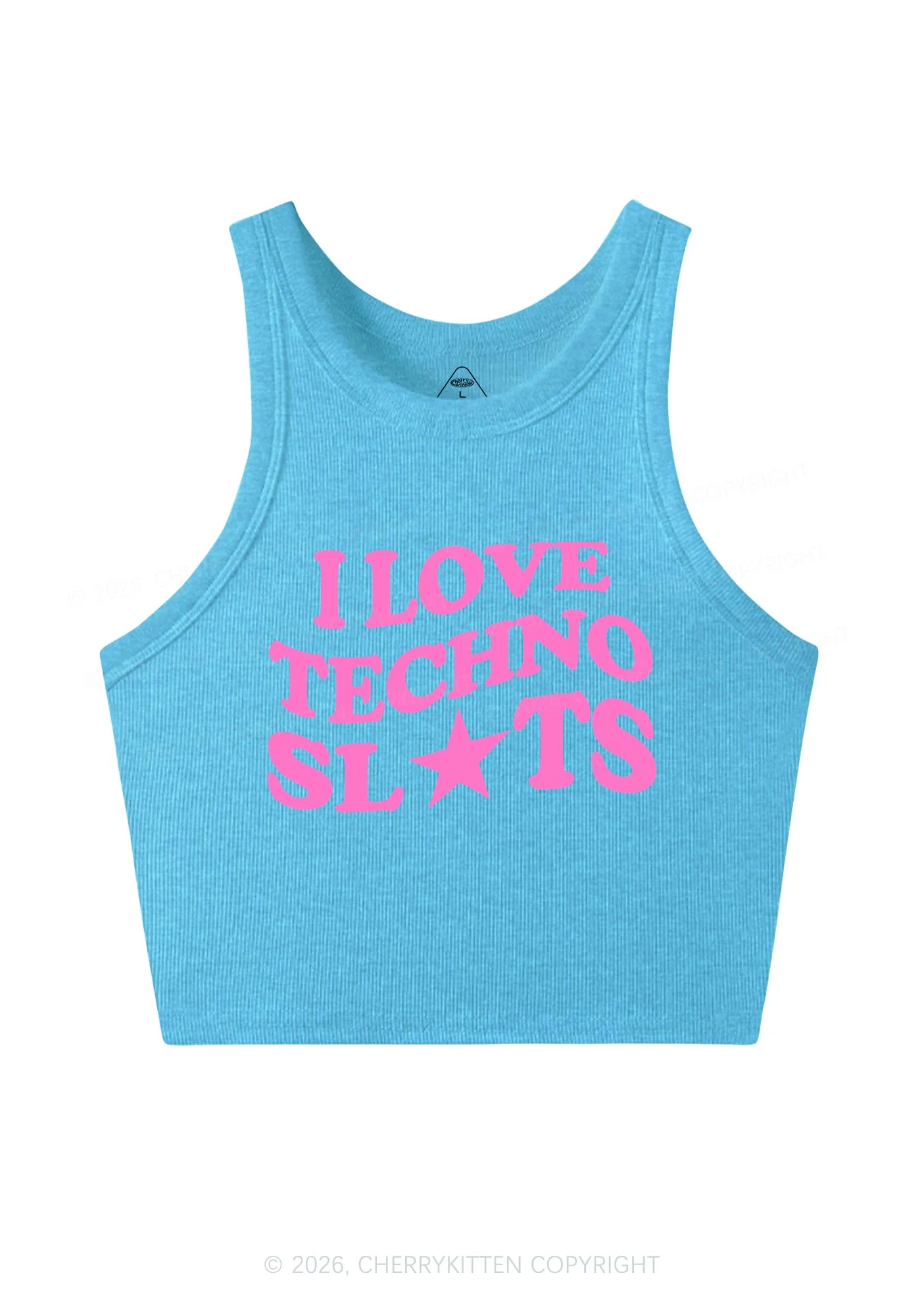I Love Techno Slxts Y2K Crop Tank Top Cherrykitten - Image 11