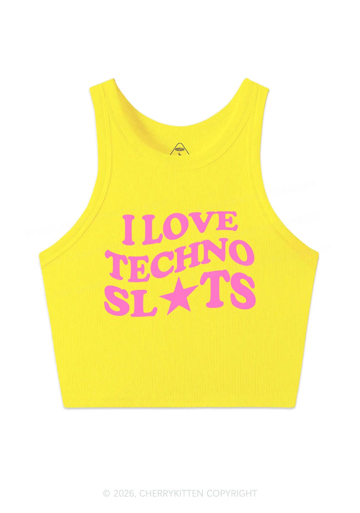 I Love Techno Slxts Y2K Crop Tank Top Cherrykitten - Image 12