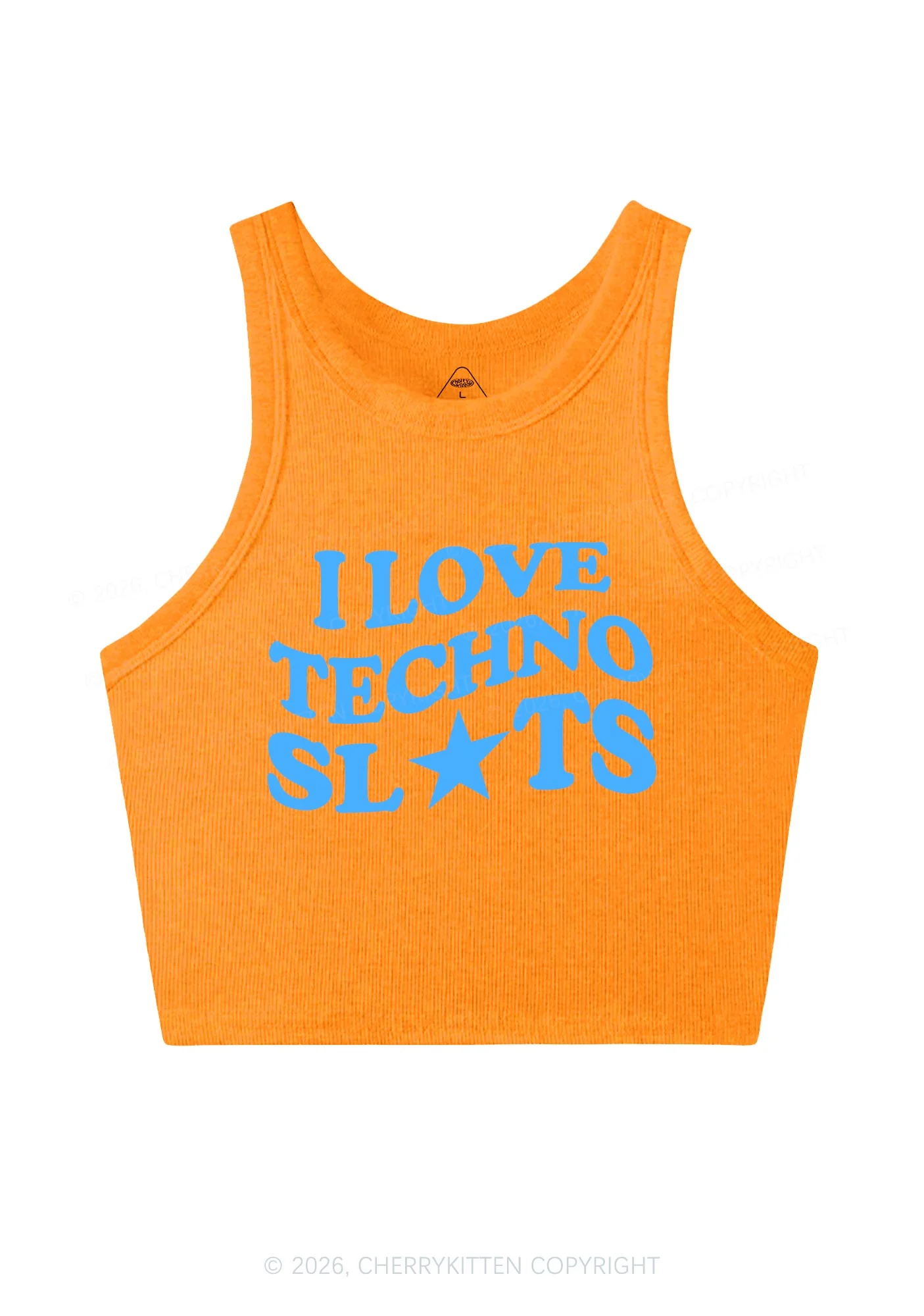 I Love Techno Slxts Y2K Crop Tank Top Cherrykitten - Image 13