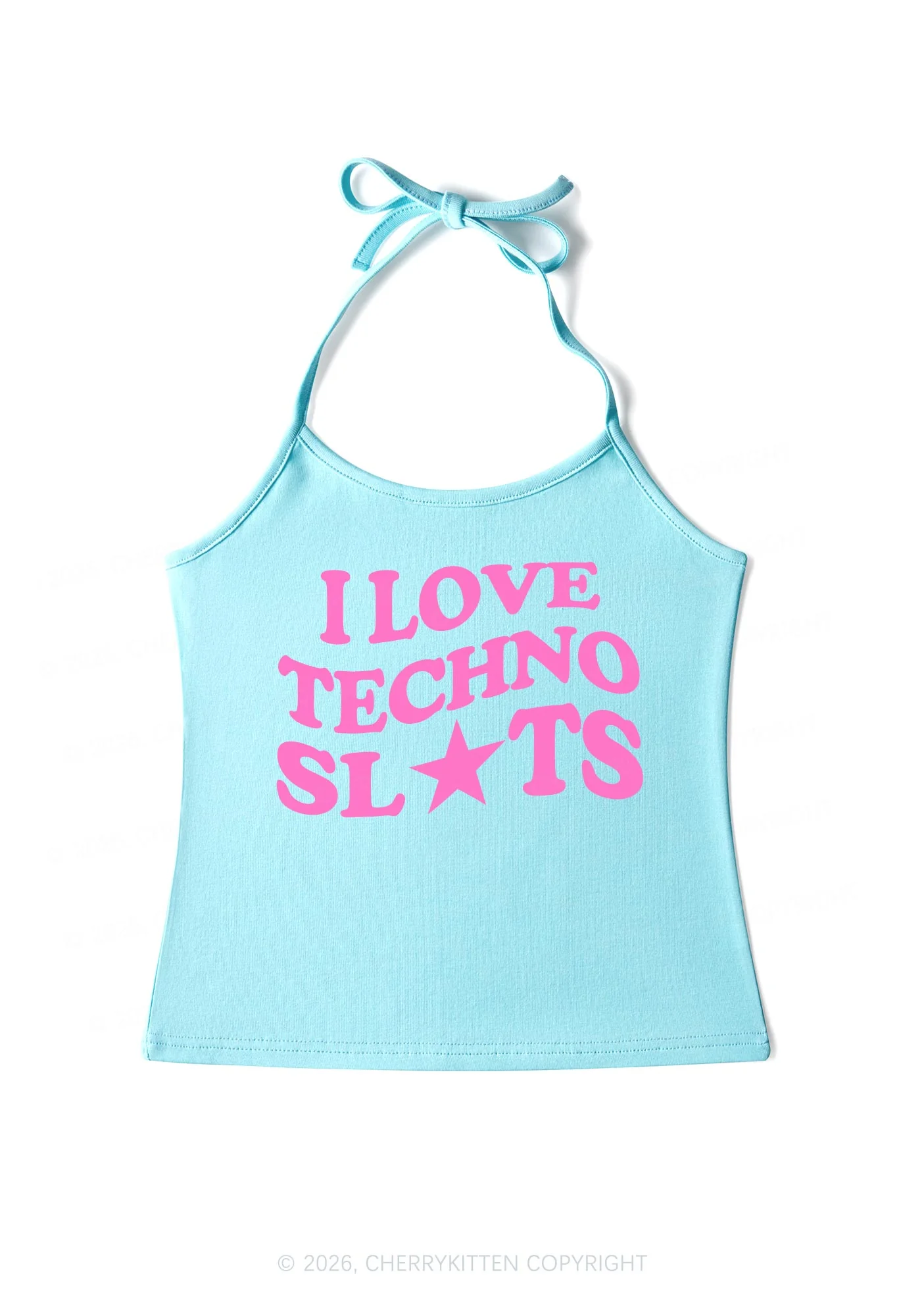 I Love Techno Slxts Y2K Halter Neck Cami Cherrykitten - Image 4