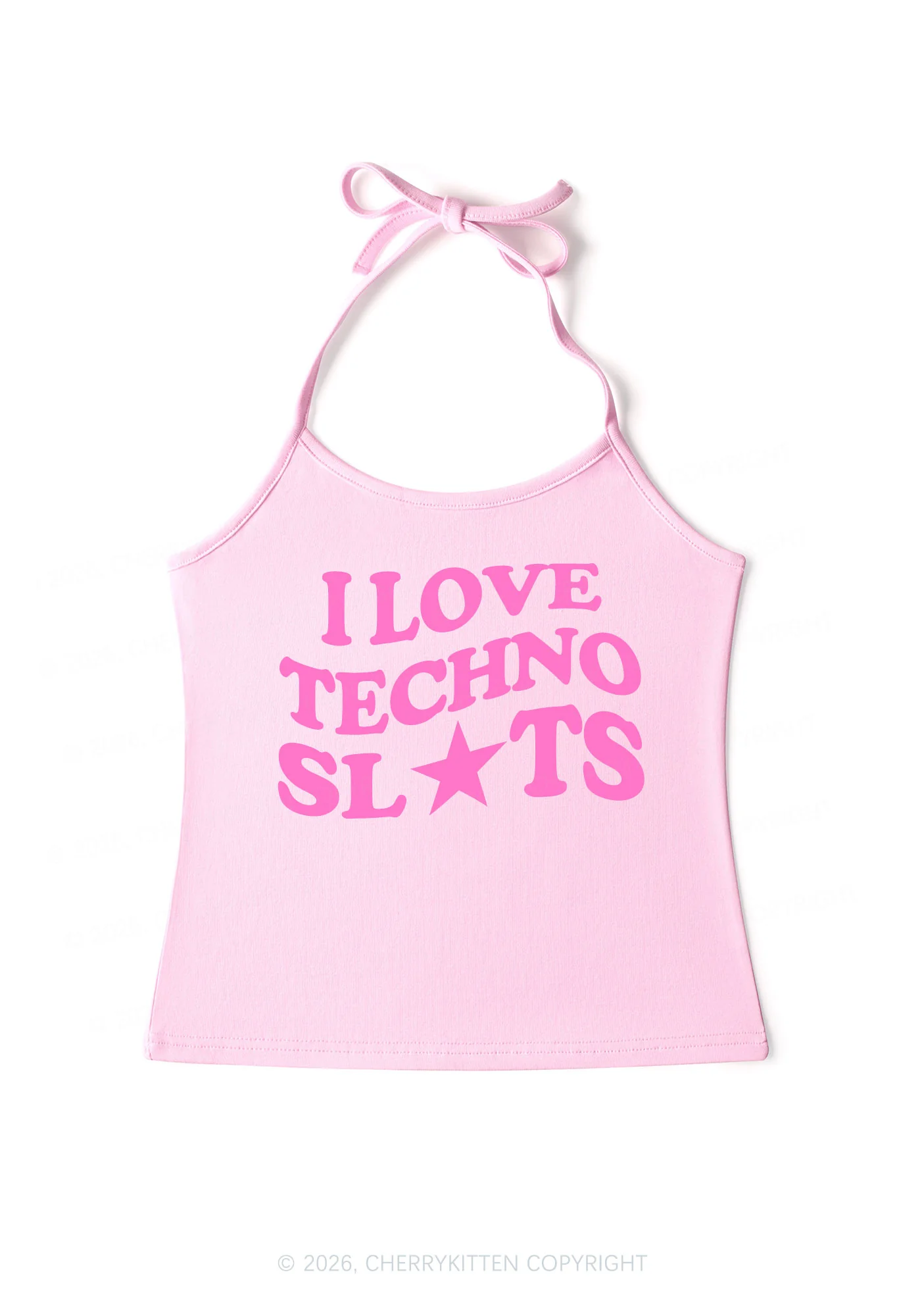 I Love Techno Slxts Y2K Halter Neck Cami Cherrykitten - Image 5