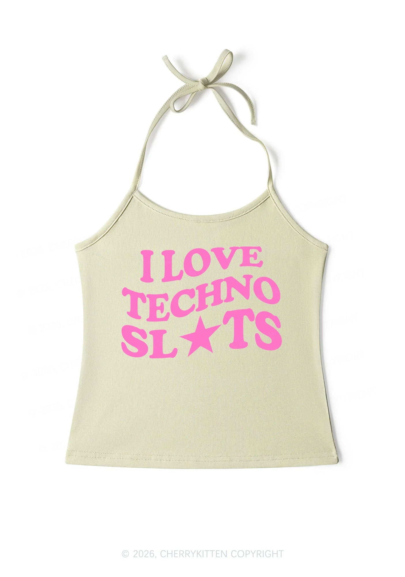 I Love Techno Slxts Y2K Halter Neck Cami Cherrykitten - Image 7