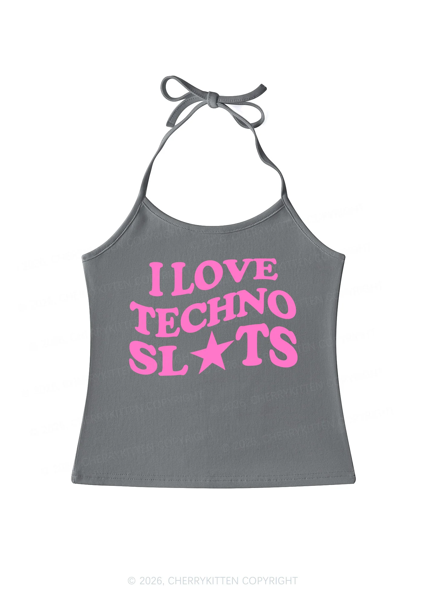 I Love Techno Slxts Y2K Halter Neck Cami Cherrykitten - Image 8