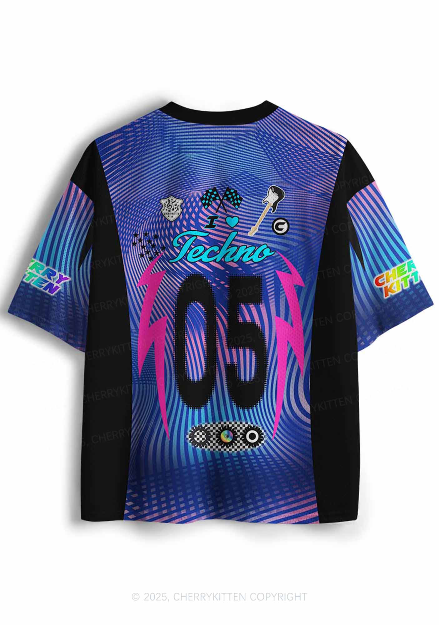 Custom I Love Techno Y2K Sport Jersey Shirts Cherrykitten - Image 2