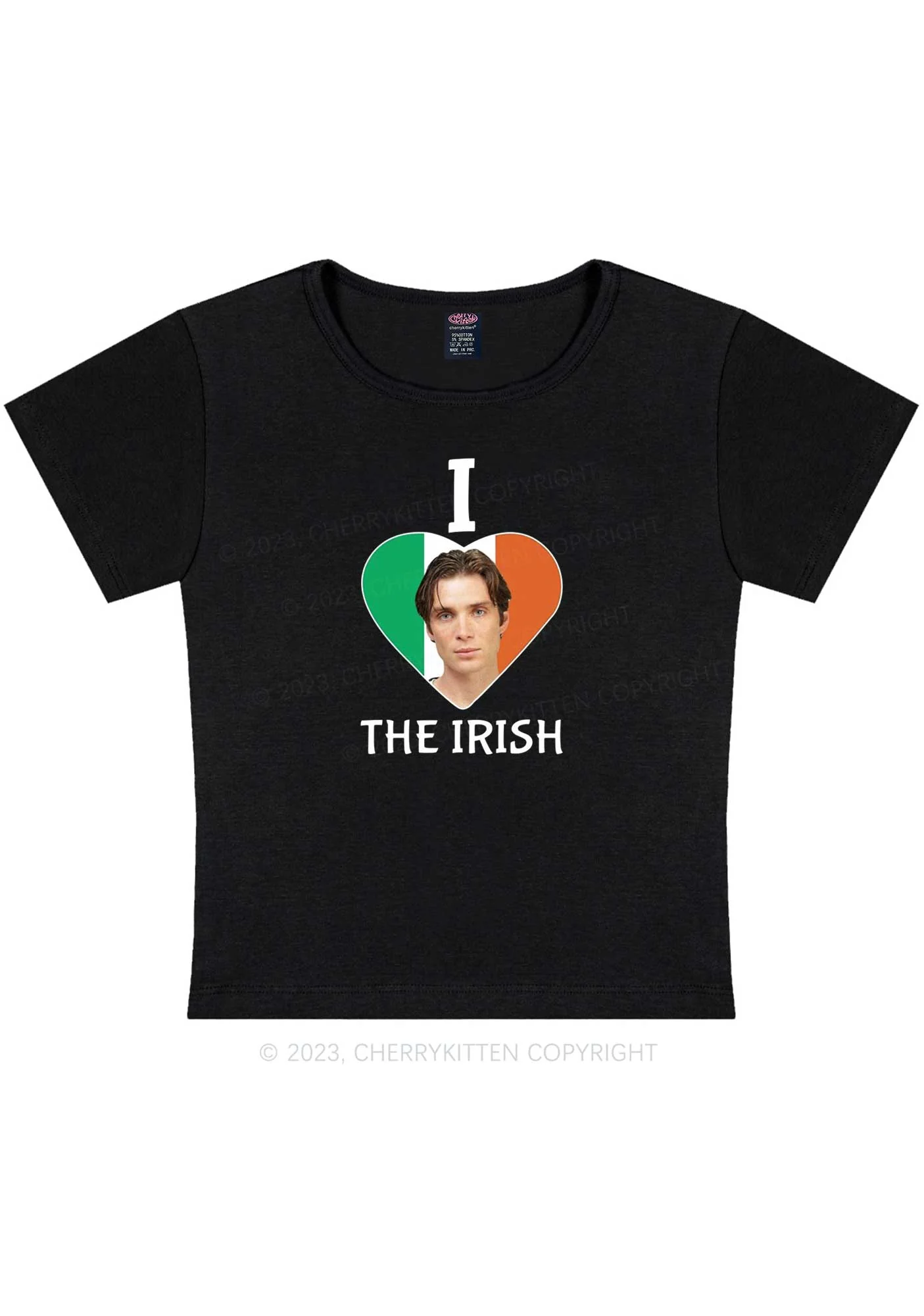 I Love The Irish Custom Photo St Patricks Y2K Baby Tee Cherrykitten - Image 4