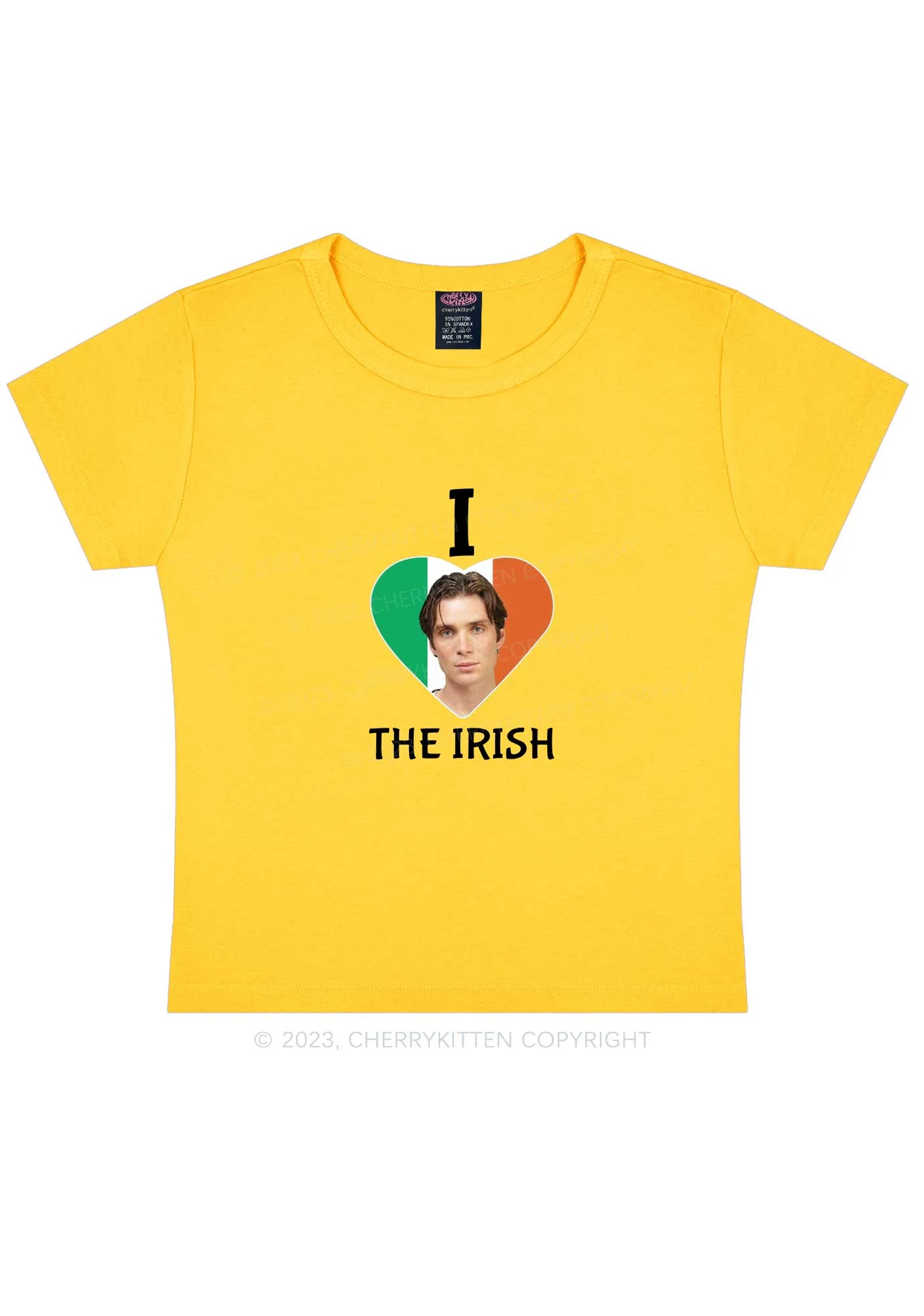 I Love The Irish Custom Photo St Patricks Y2K Baby Tee Cherrykitten - Image 5