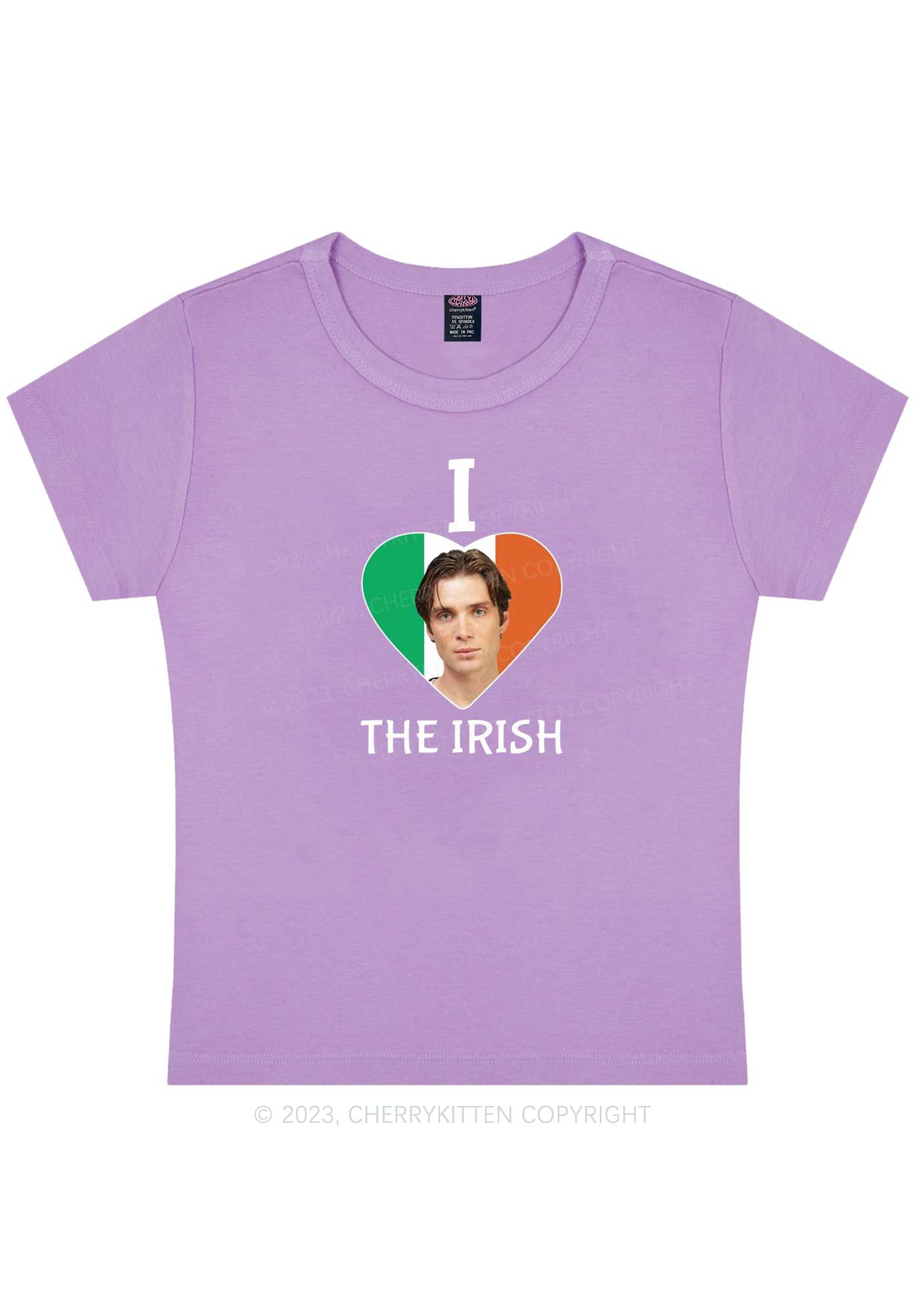 I Love The Irish Custom Photo St Patricks Y2K Baby Tee Cherrykitten - Image 6