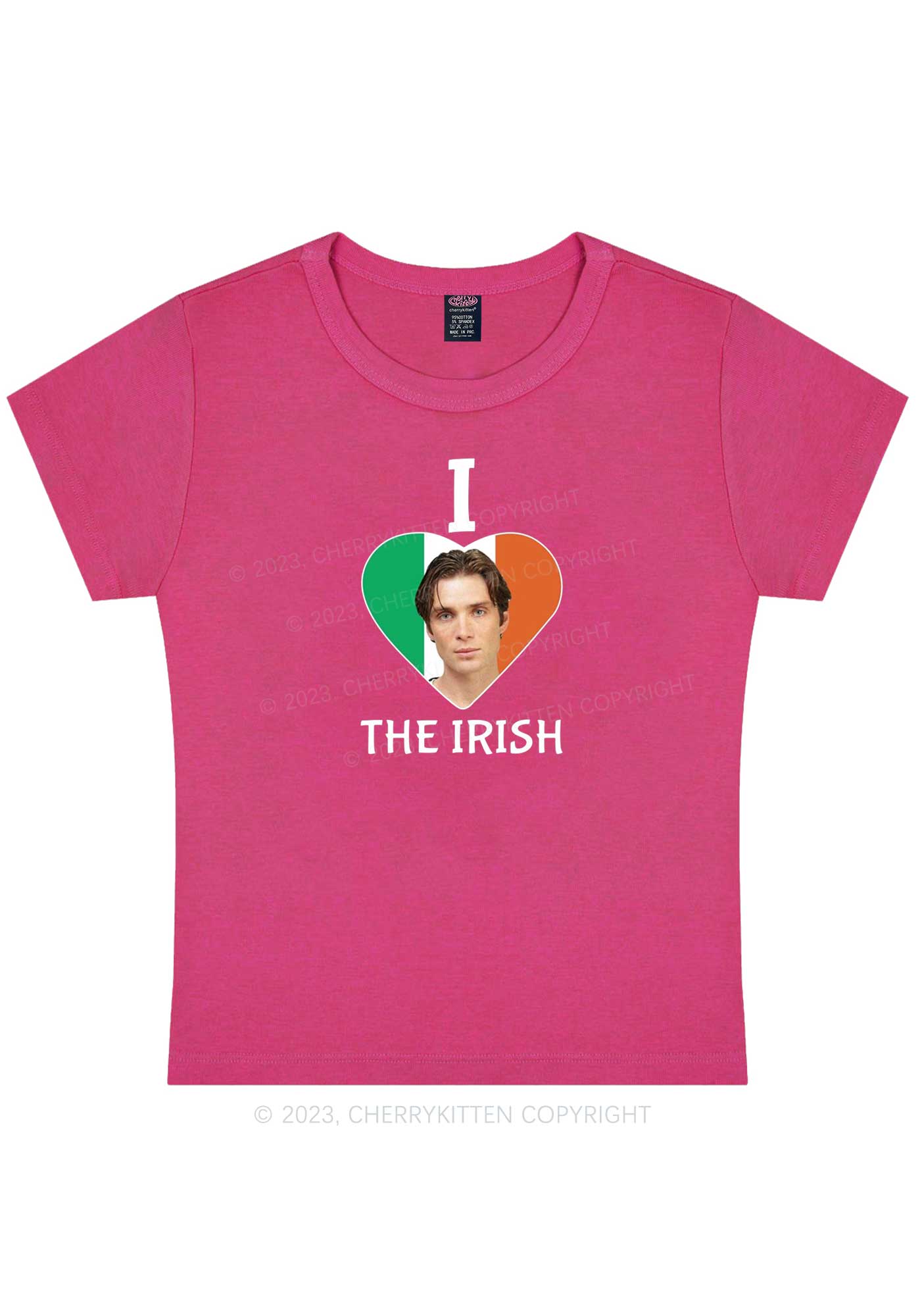 I Love The Irish Custom Photo St Patricks Y2K Baby Tee Cherrykitten - Image 7