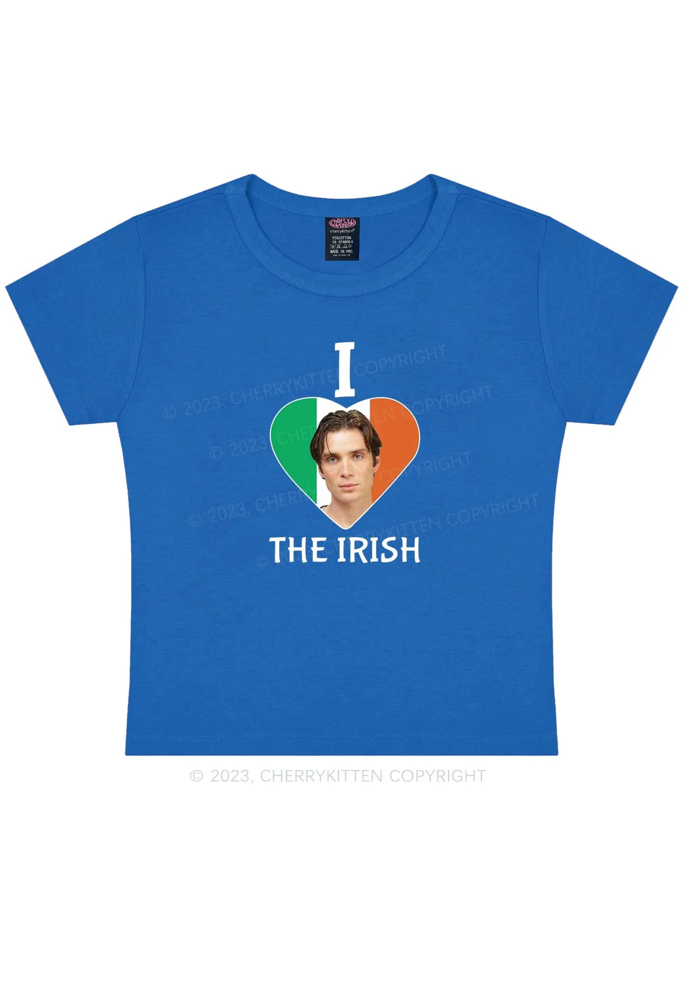 I Love The Irish Custom Photo St Patricks Y2K Baby Tee Cherrykitten - Image 8