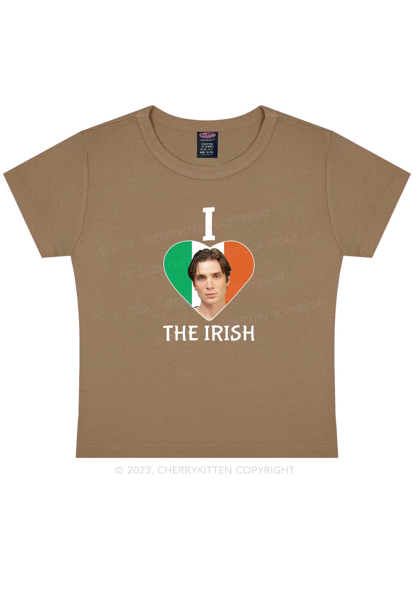 I Love The Irish Custom Photo St Patricks Y2K Baby Tee Cherrykitten - Image 9