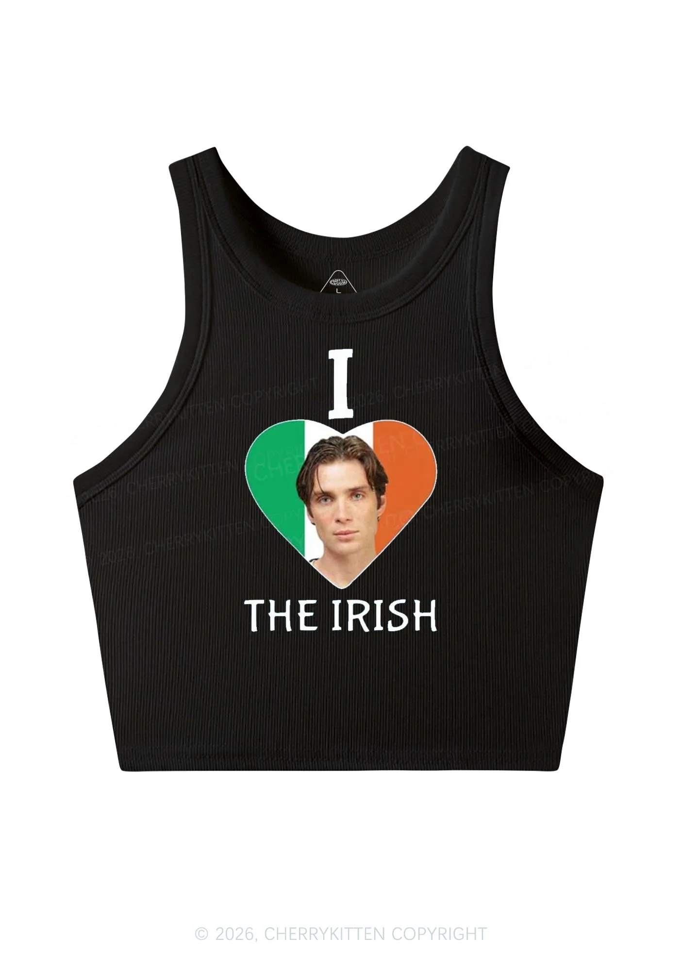 I Love The Irish Custom Photo St Patricks Y2K Crop Tank Top Cherrykitten - Image 3