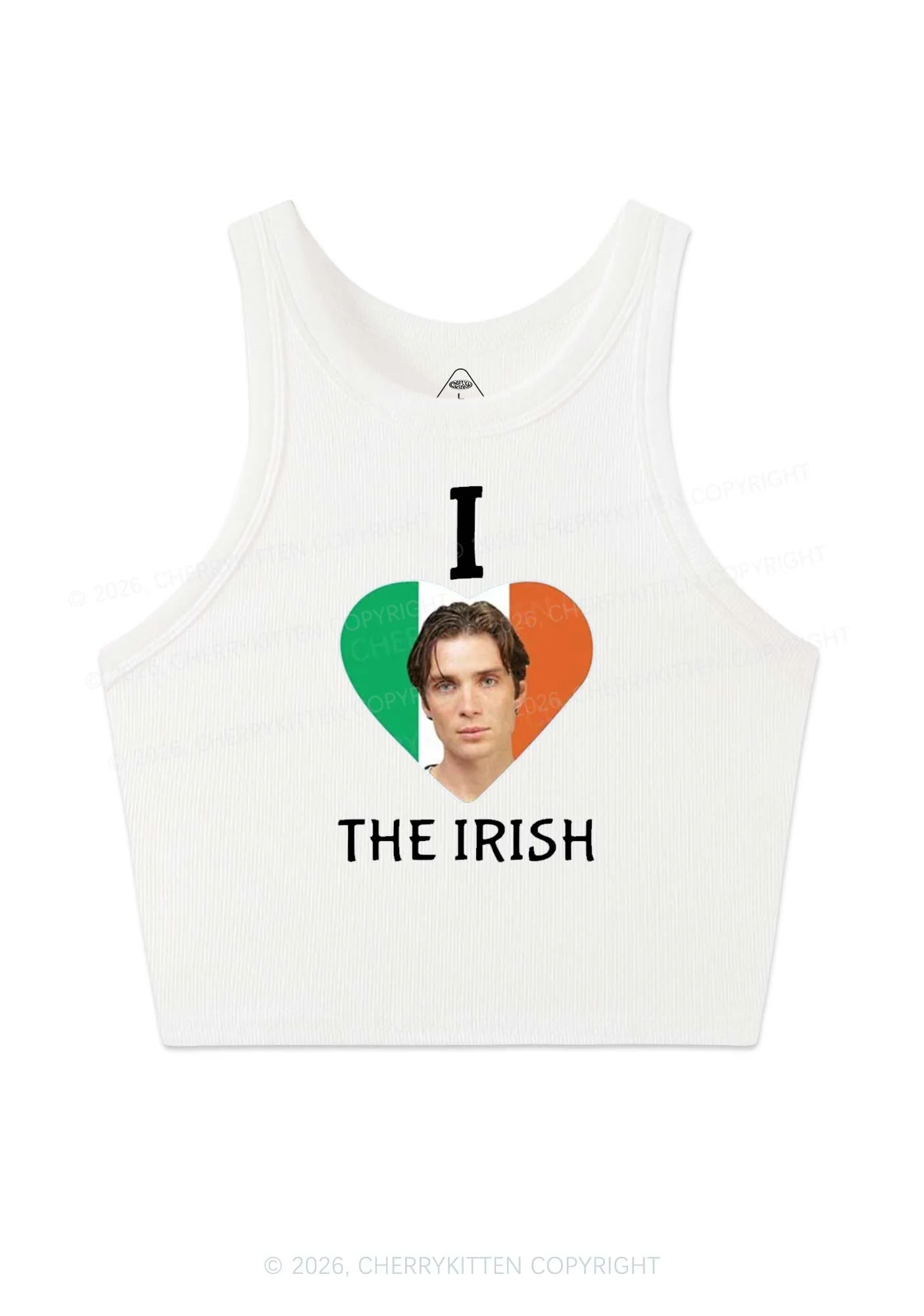I Love The Irish Custom Photo St Patricks Y2K Crop Tank Top Cherrykitten - Image 4