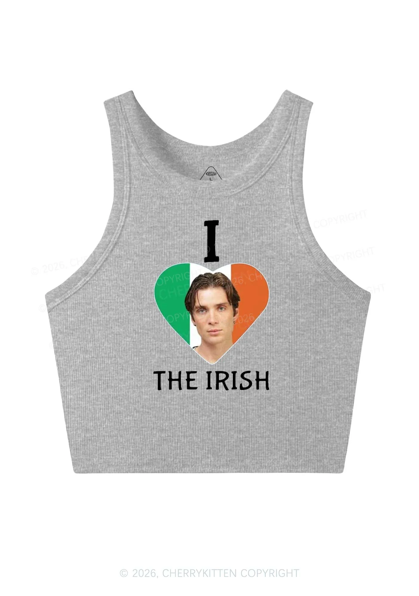 I Love The Irish Custom Photo St Patricks Y2K Crop Tank Top Cherrykitten - Image 5