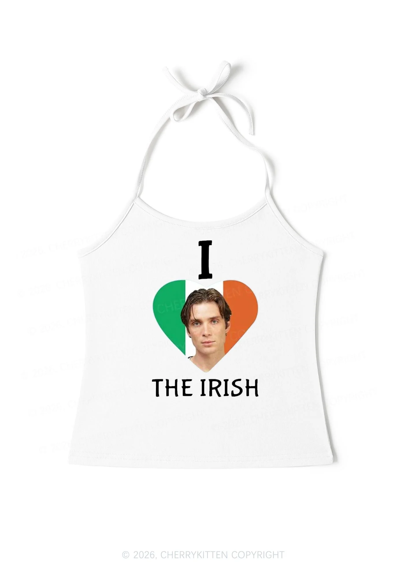 I Love The Irish Custom Photo St Patricks Y2K Halter Neck Cami Cherrykitten - Image 3