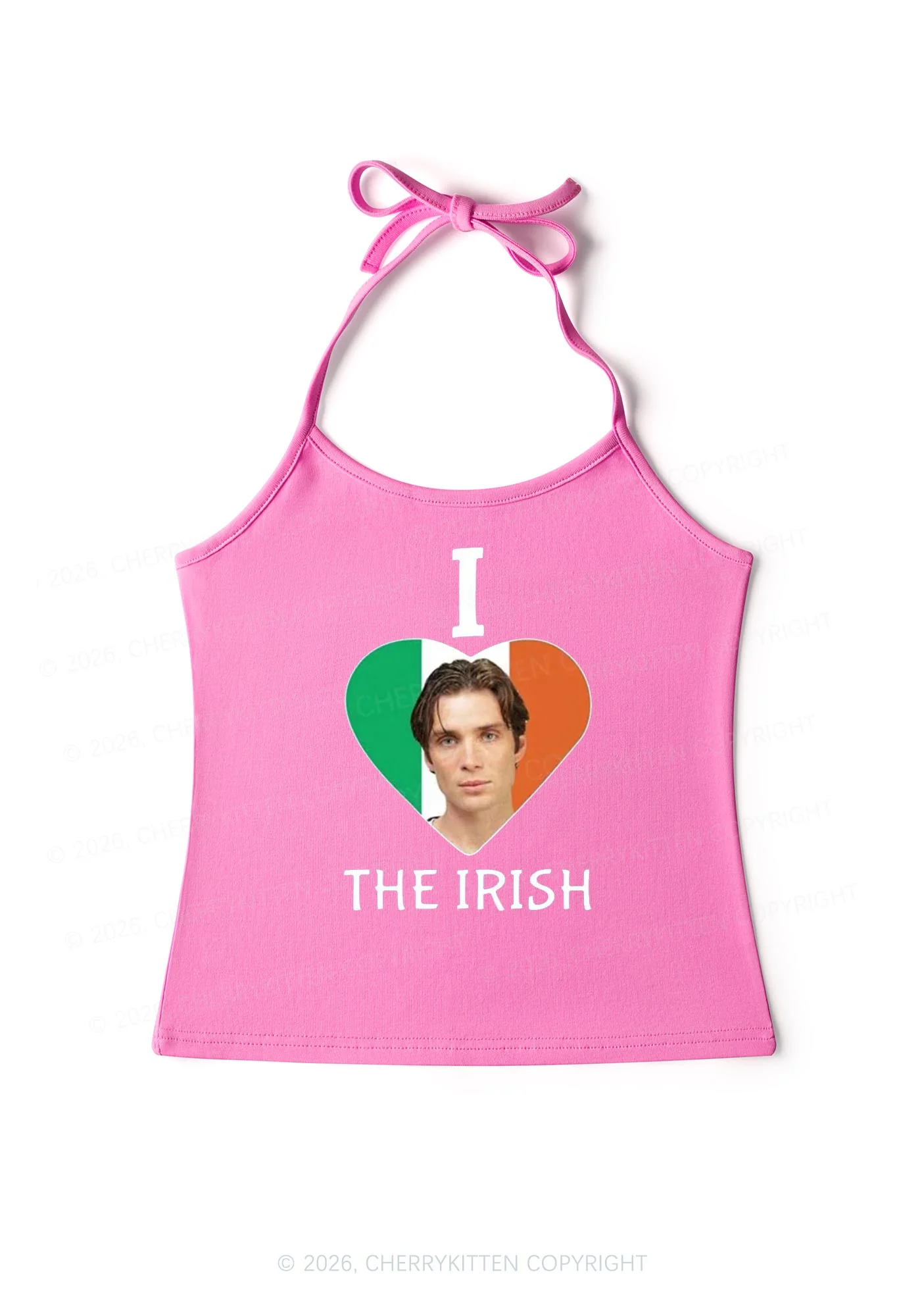 I Love The Irish Custom Photo St Patricks Y2K Halter Neck Cami Cherrykitten - Image 4
