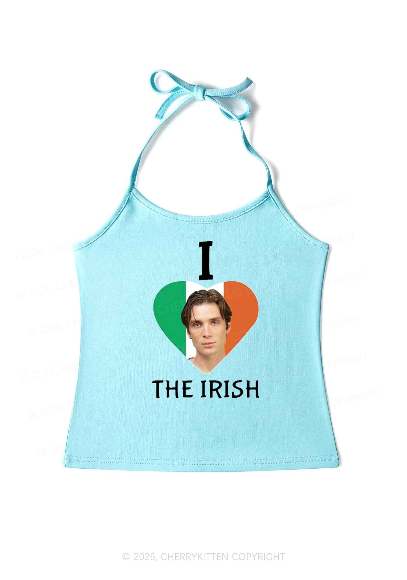 I Love The Irish Custom Photo St Patricks Y2K Halter Neck Cami Cherrykitten - Image 5