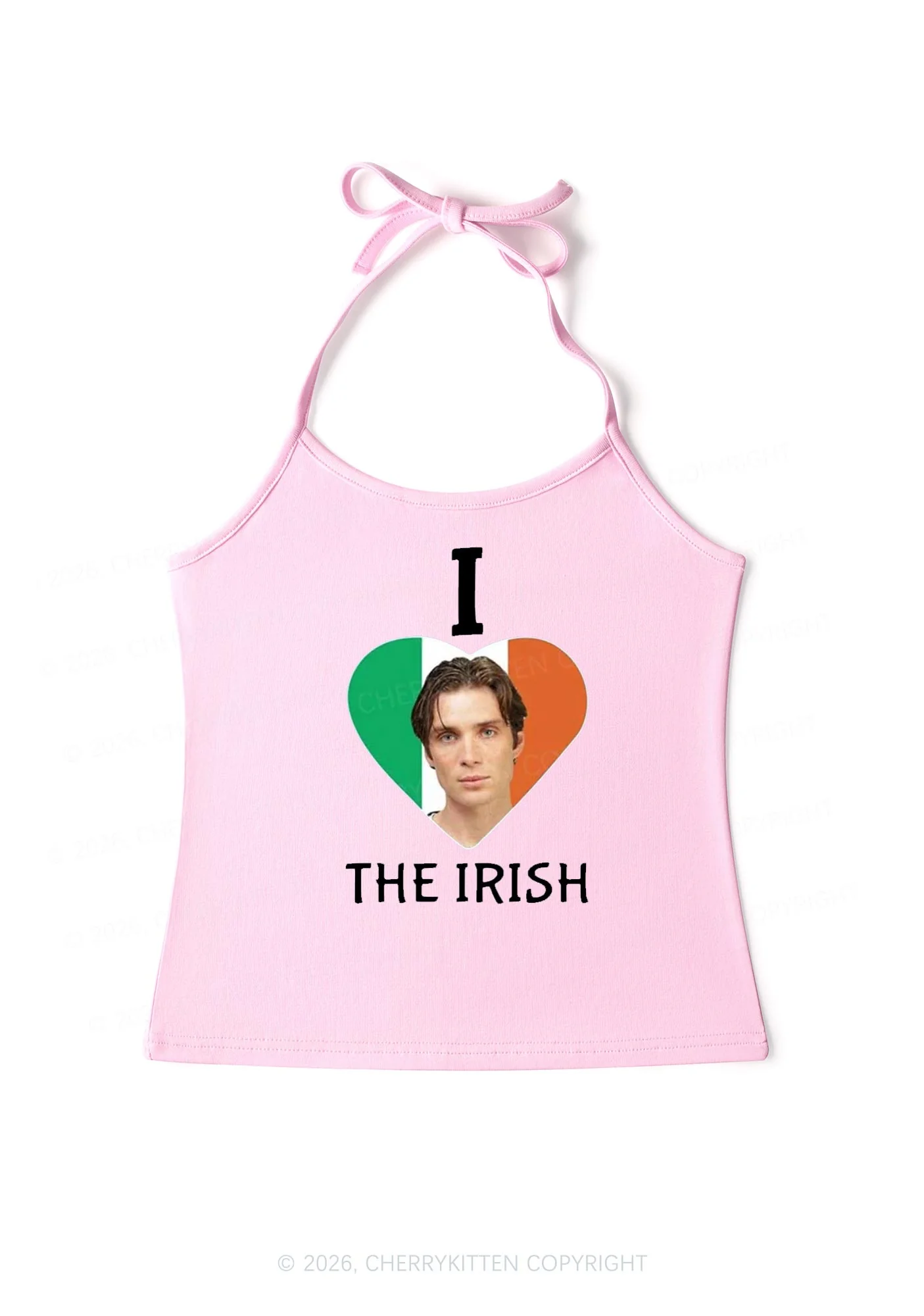 I Love The Irish Custom Photo St Patricks Y2K Halter Neck Cami Cherrykitten - Image 6
