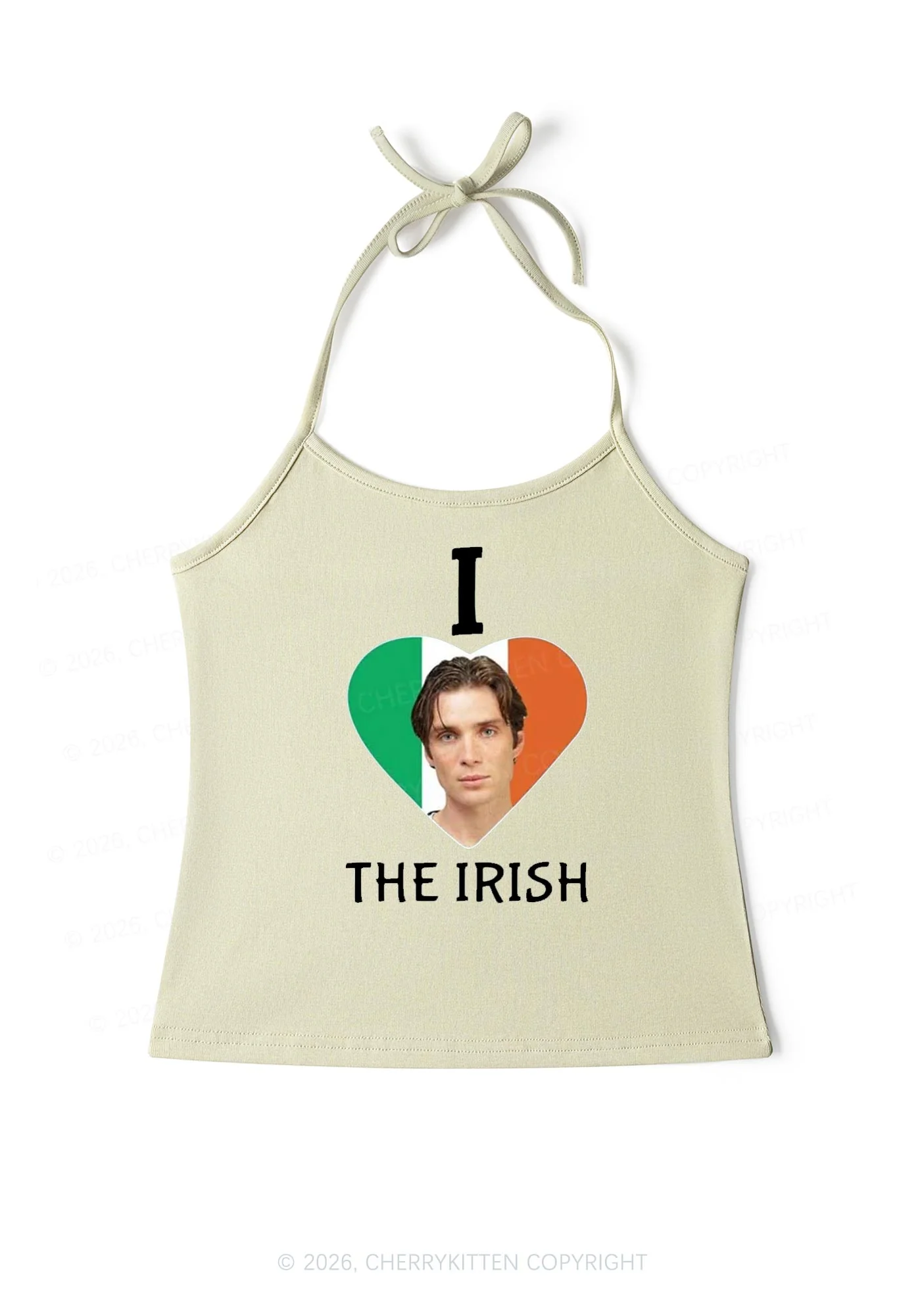 I Love The Irish Custom Photo St Patricks Y2K Halter Neck Cami Cherrykitten - Image 7