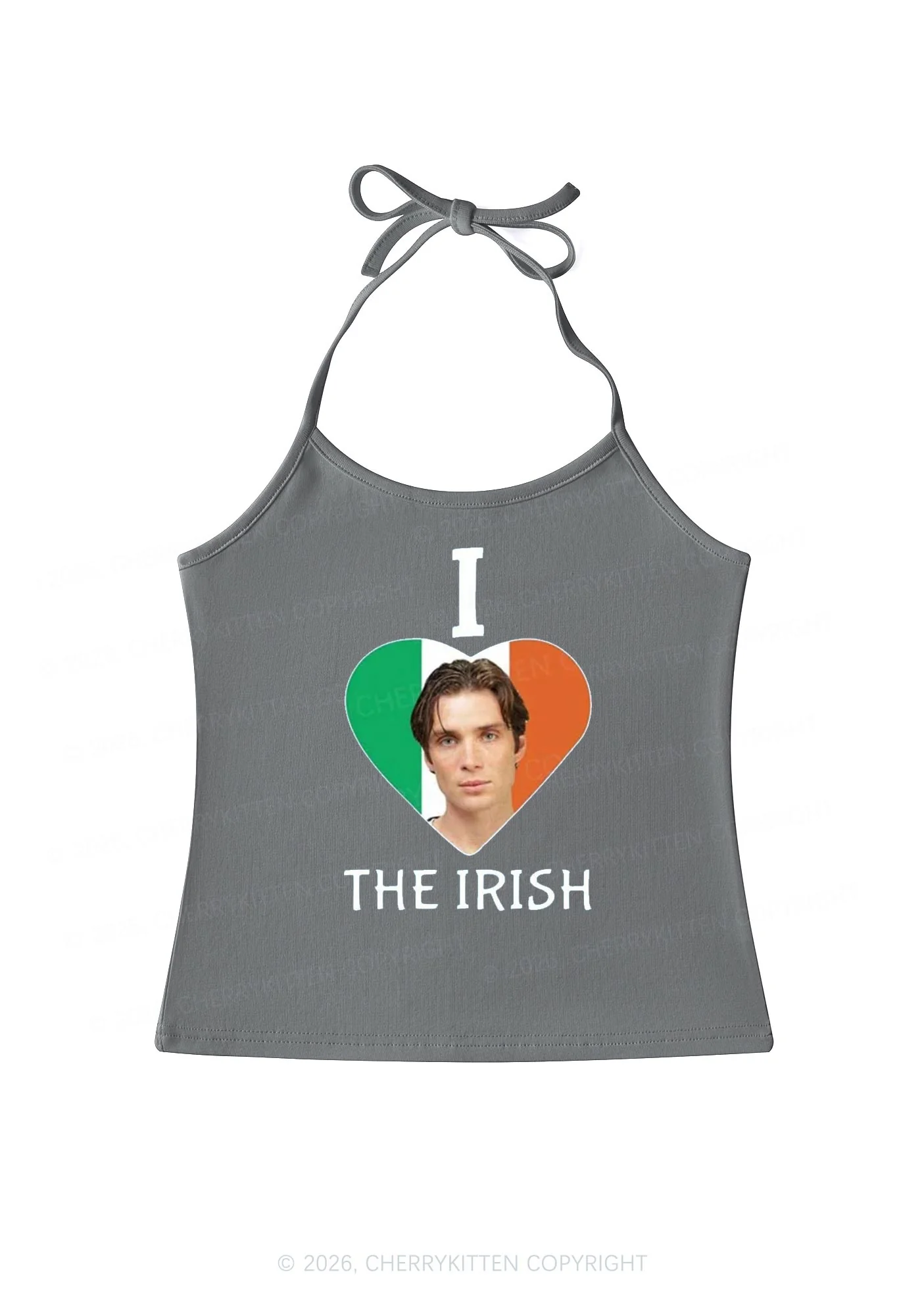 I Love The Irish Custom Photo St Patricks Y2K Halter Neck Cami Cherrykitten - Image 8