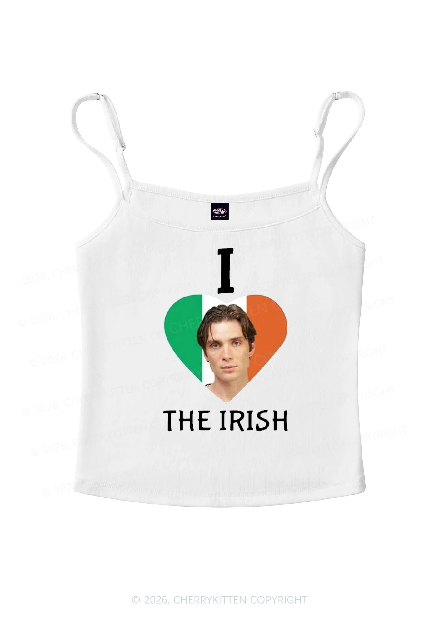 I Love The Irish Custom Photo St Patricks Y2K Spaghetti Strap Cami Cherrykitten - Image 3